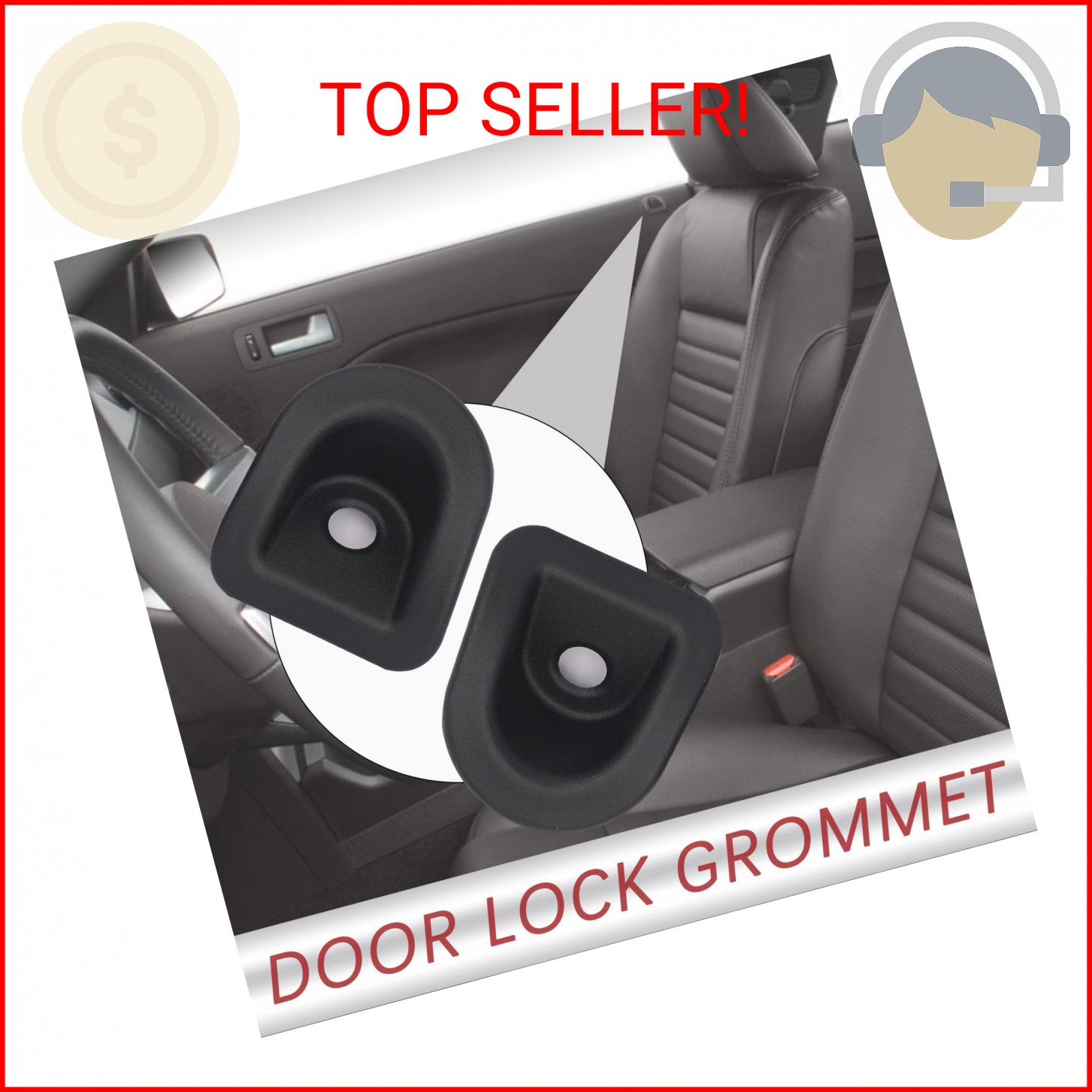 TQPONLY Door Panel Trim Lock Grommet,Compatible with 2005-2014 Ford Mustang Left