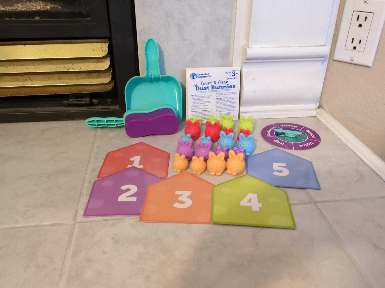 Learning Resources Count & Clean Dust Bunnies Toy, 3+, Complete, NO Bucket