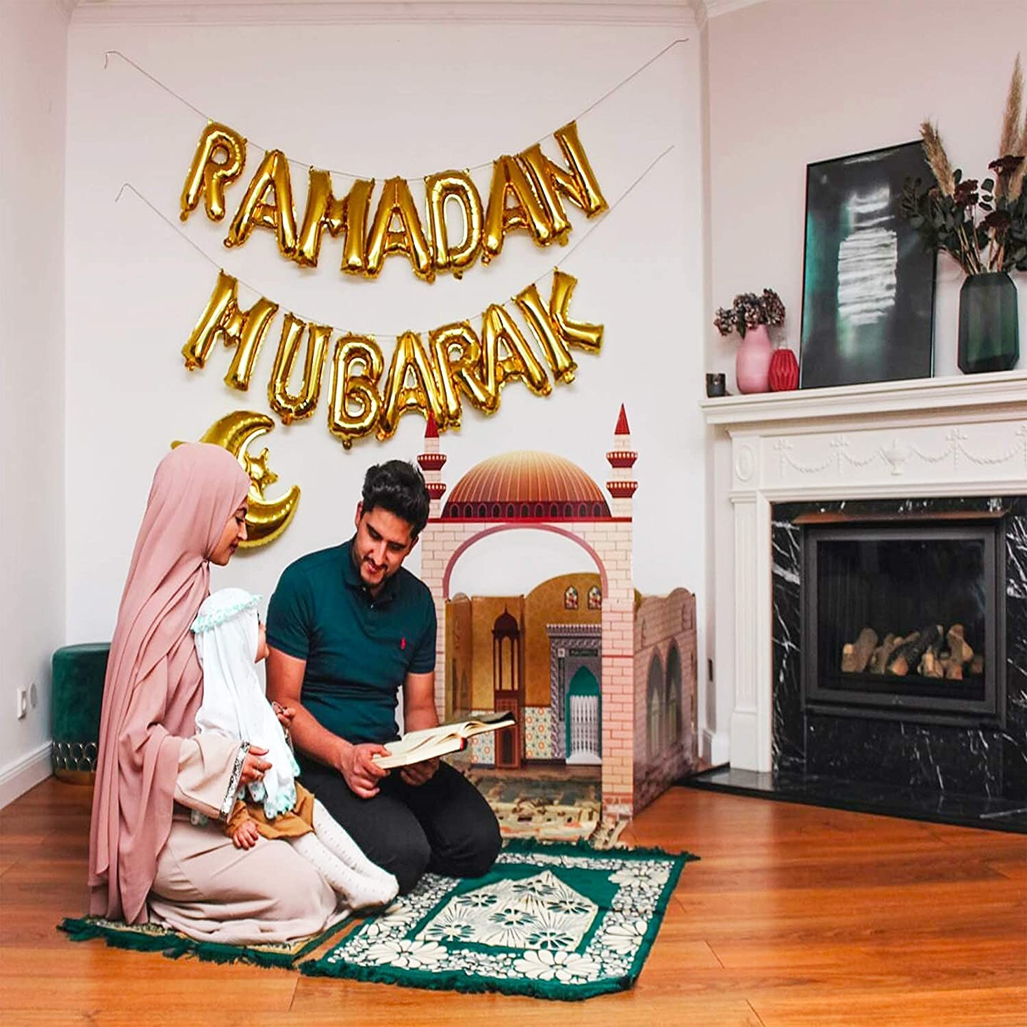 Ramadan Gift Decor Muslim Kids Toy Masjid Playhouse Islam Salah Prayer Mat Eid