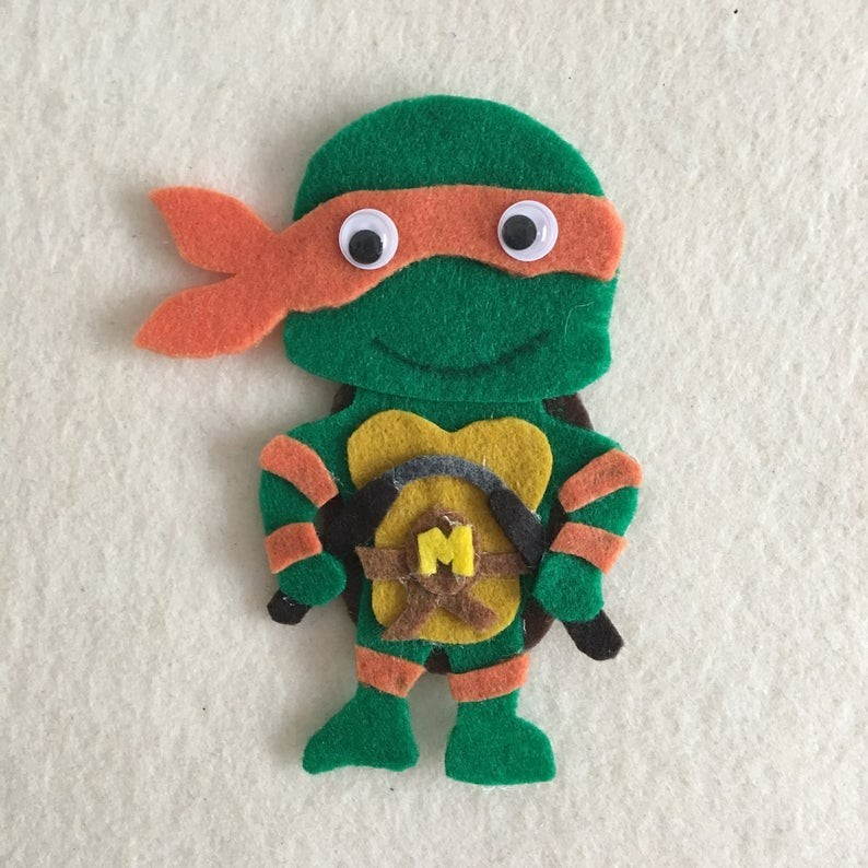 Ninja Turtle Handcrafted Felt Characters for Felt or Flannel Board Play