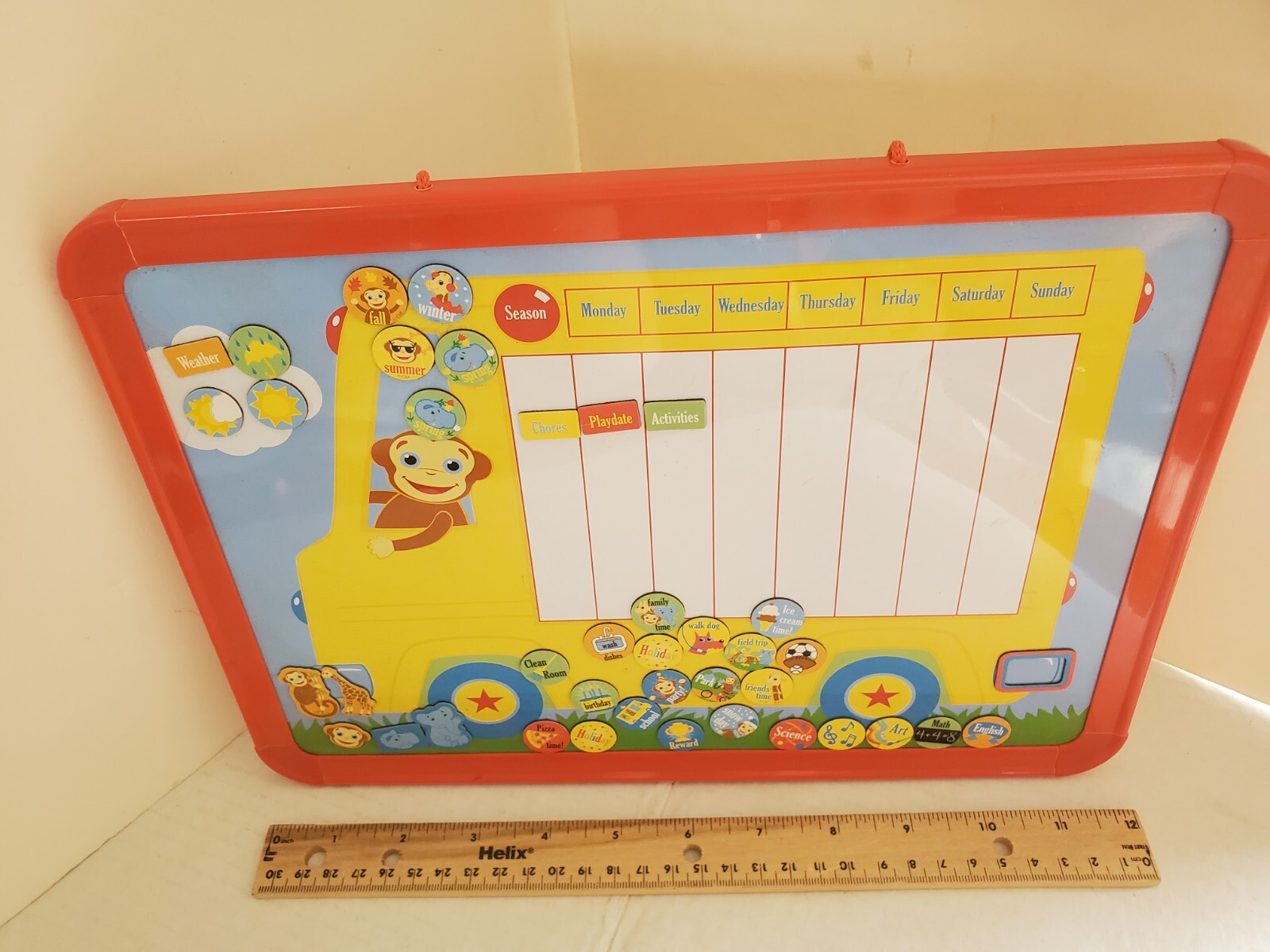 Magnetic Chore Chart Weekly Visual Schedule for Kids