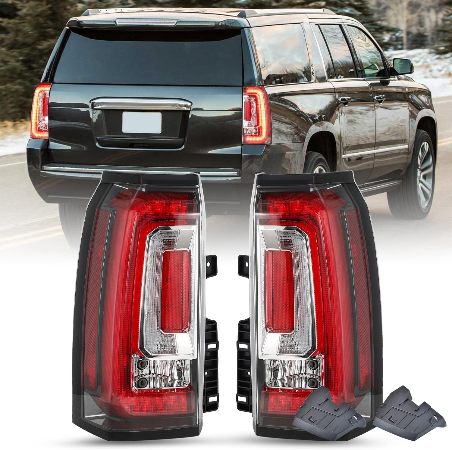 LED Tail Lights Assembly Fit for 2015-2020 GMC Yukon/Yukon XL Denali SLE SLT Rea
