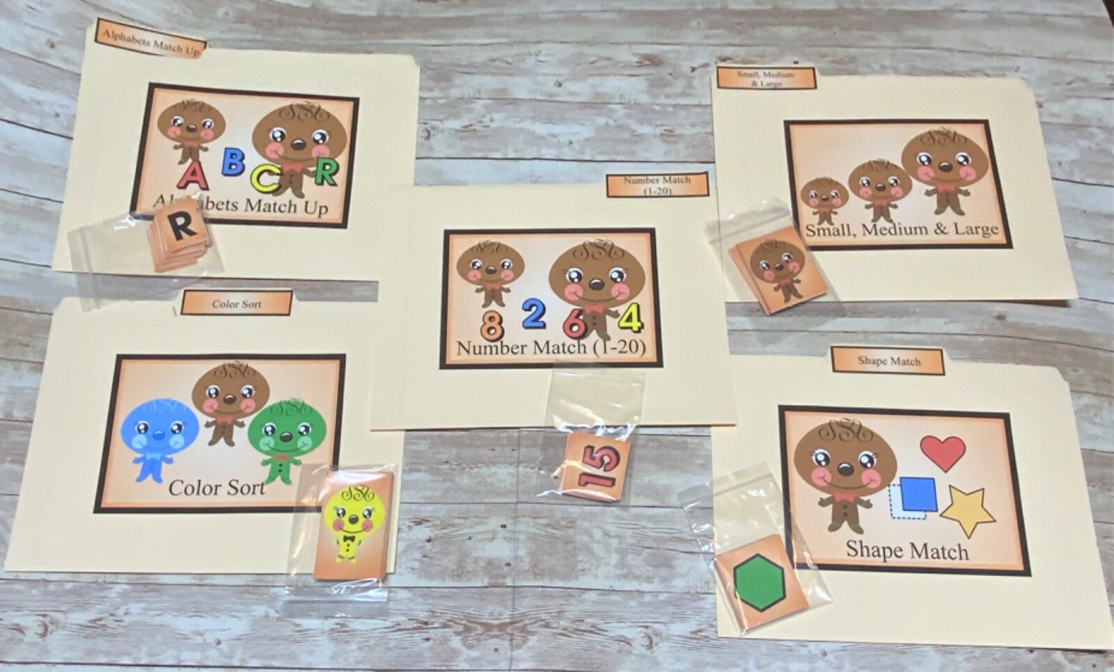 DIY- Gingerbread Man – 5 File Folder Set – Activity Set – Uncut