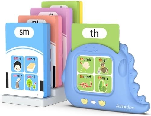 Phonics Talking Flash Cards for Toddlers 3-8, Airbition Learn to Read in 20 Stag