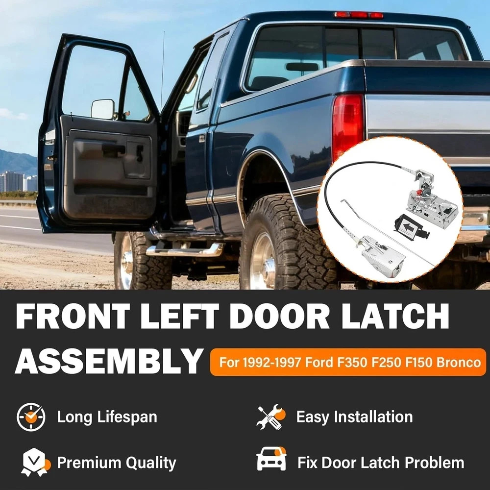 Front Left Door Latch Lock Assembly for 1992-1997 Ford F150 F250 F350 Bronco