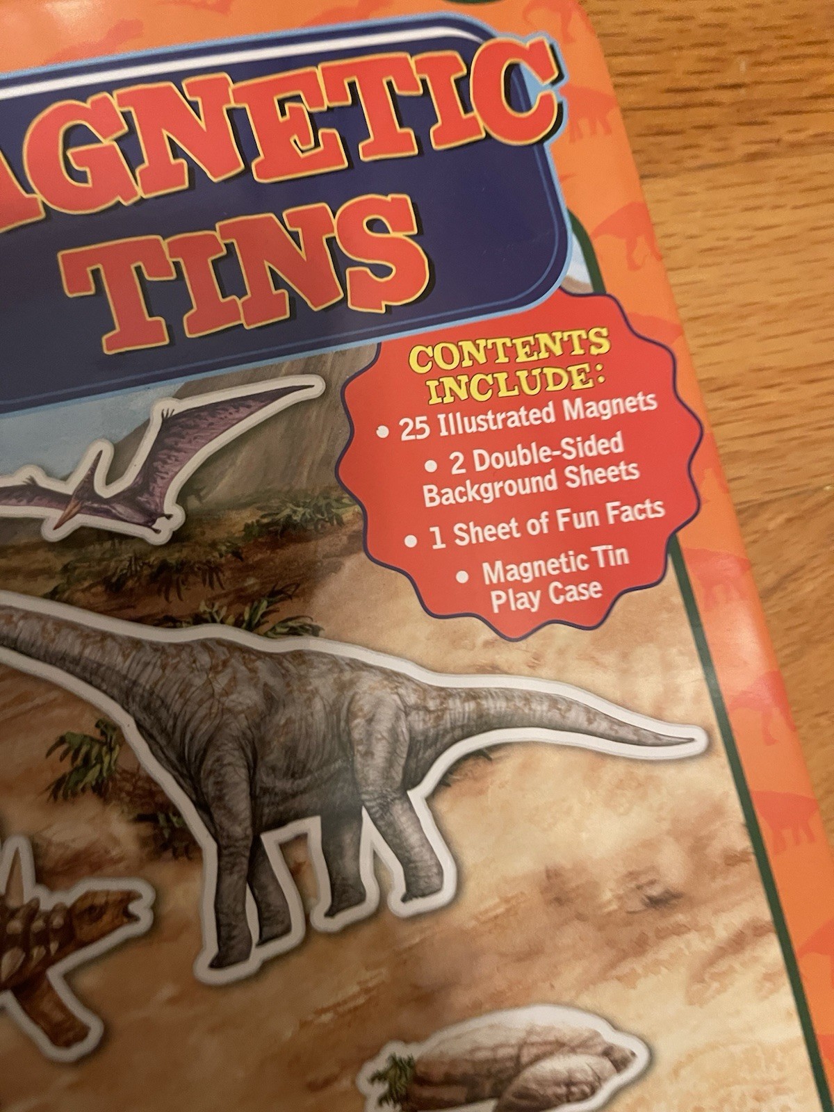 T.S Shure Magnetic Tins Dinosaurs New 25 Illustrated Magnets