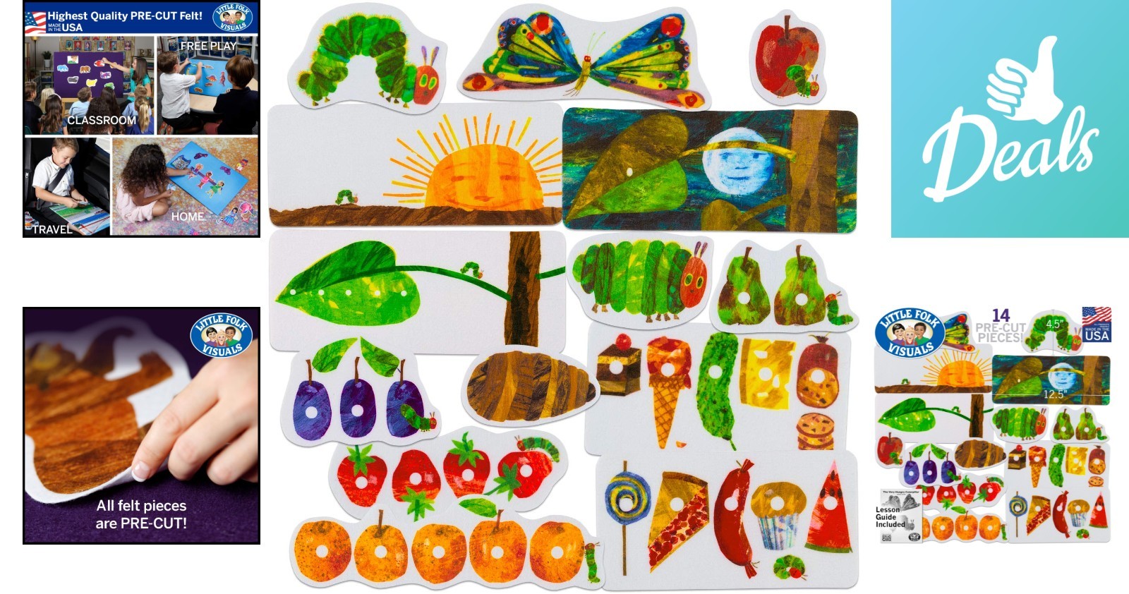 Interactive Storytelling with The Very Hungry Caterpillar Flannel Figures Set
