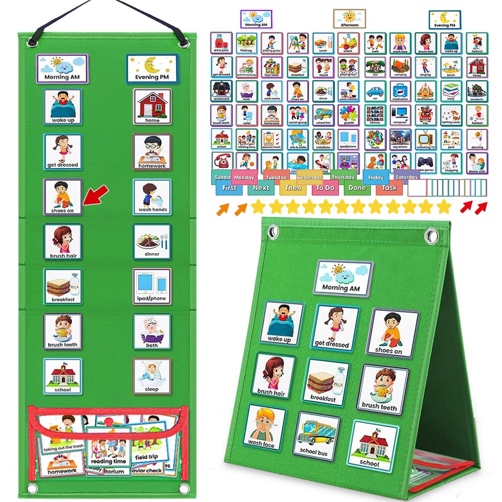 Visual Schedule Chart for Kids with Autism – Daily Routine Planner & Chore Board