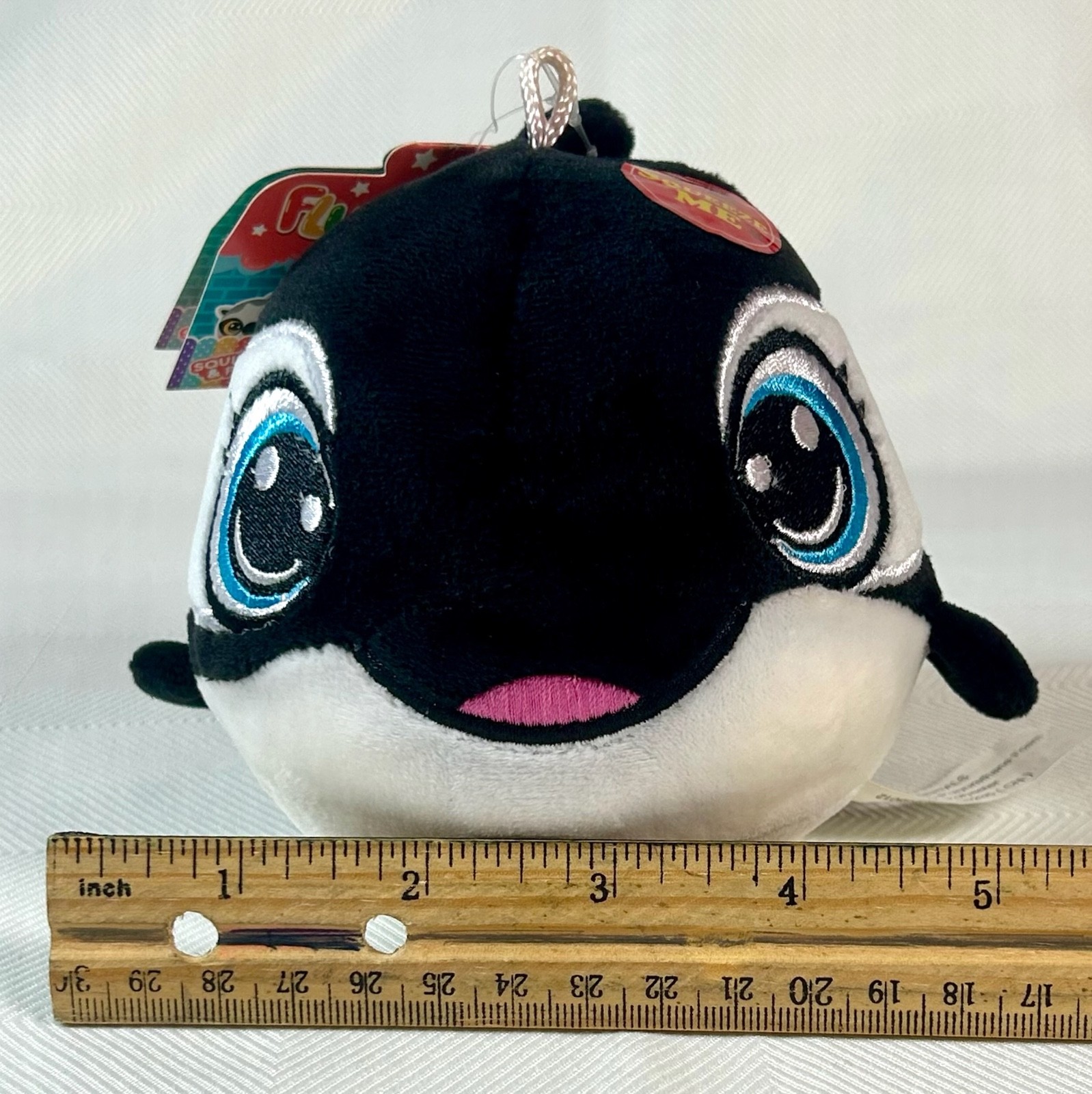Stress Gear Fluffy Friends Squishy Orly Orca Plush Stress Ball 4″NWT- Stocking
