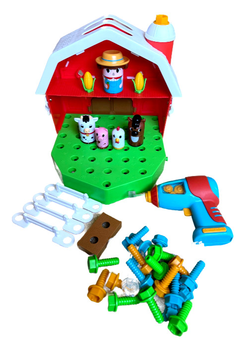Educational Insights Design & Drill Bolt Buddies FARM Playset Construction STEM
