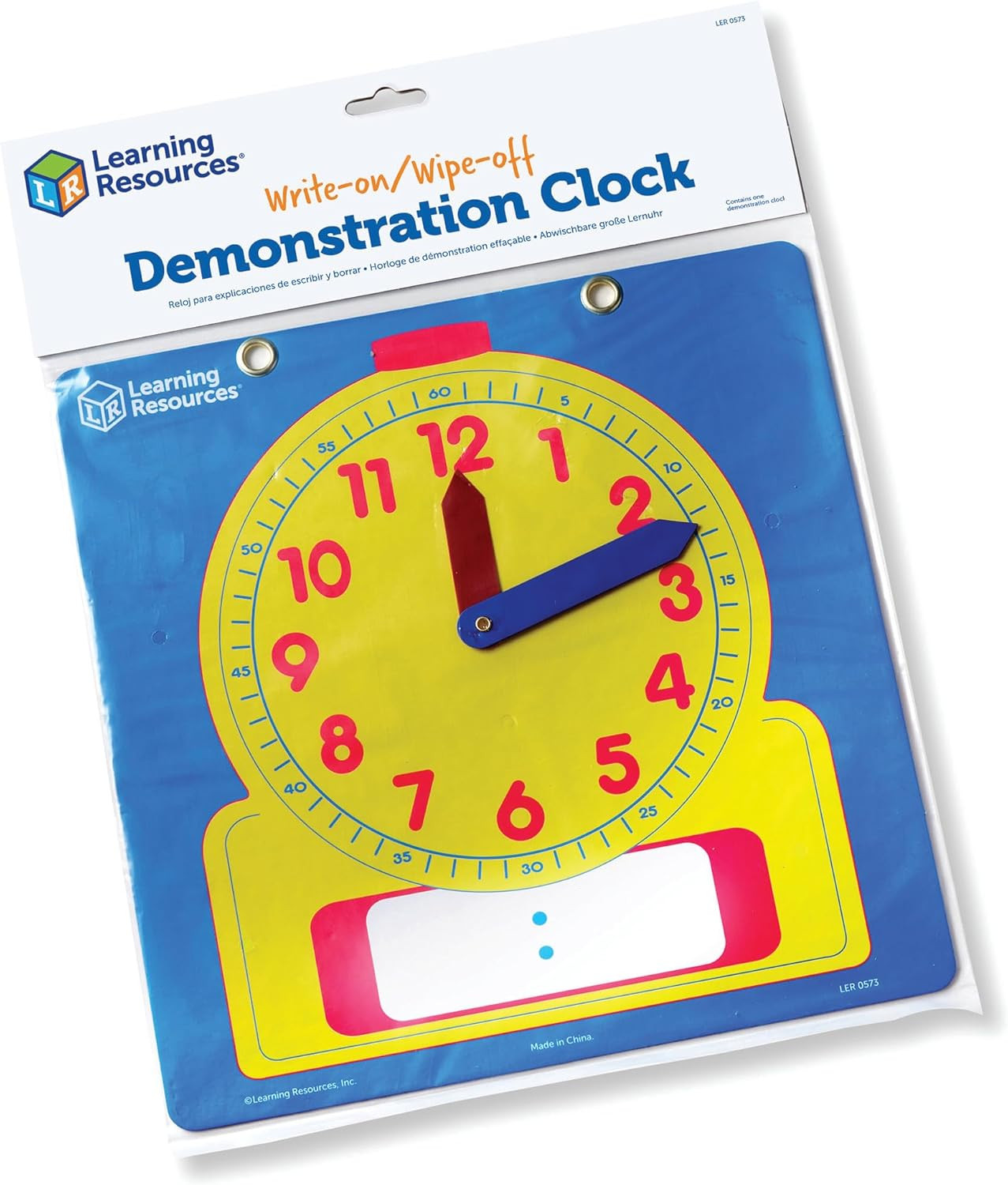 Write & Wipe Demonstration Clock – 1 Piece, Clocks for Teaching, First Grade Lea