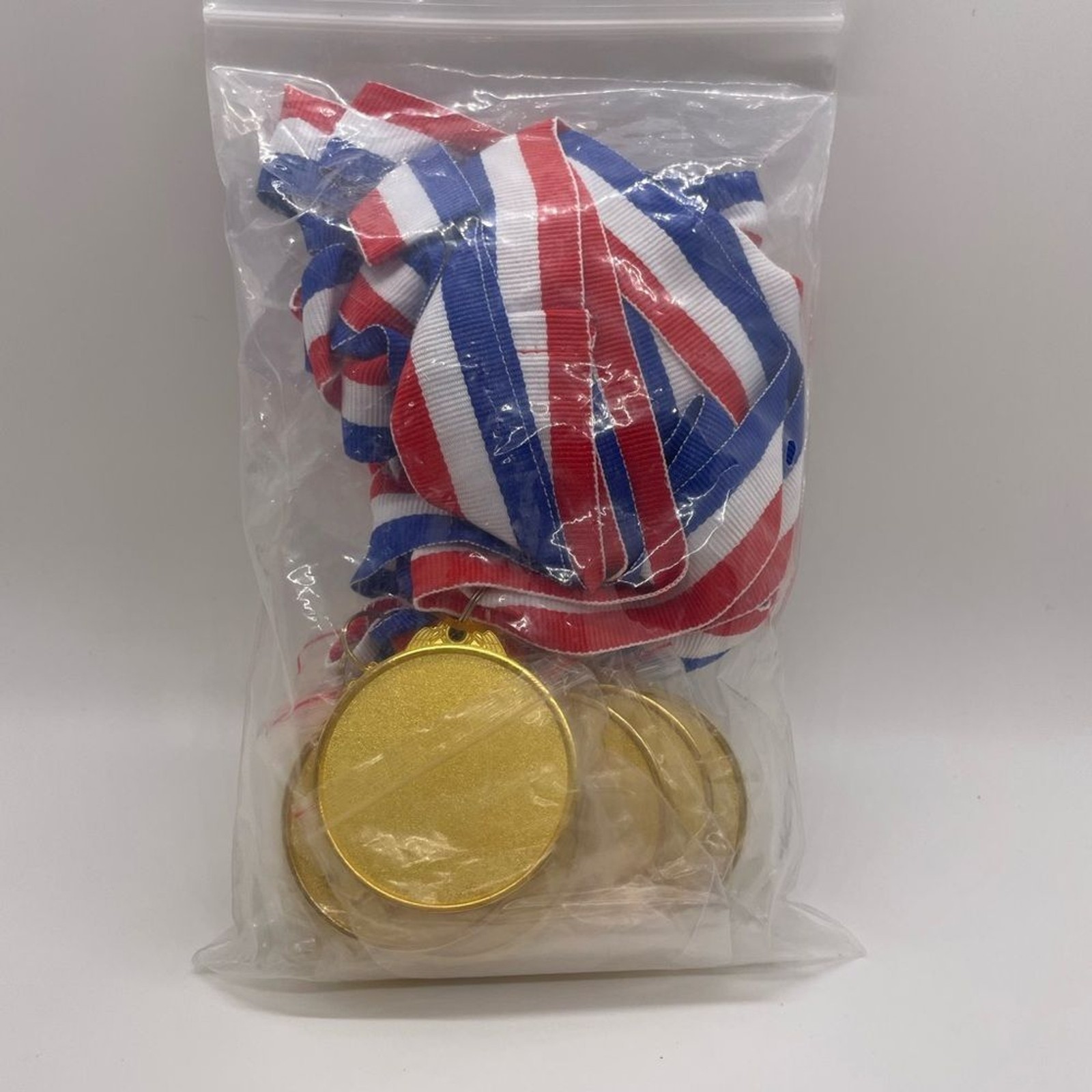 Gold Medal with Ribbon 12 Pack New In Package Hefty Metal Fun Reward Olympics