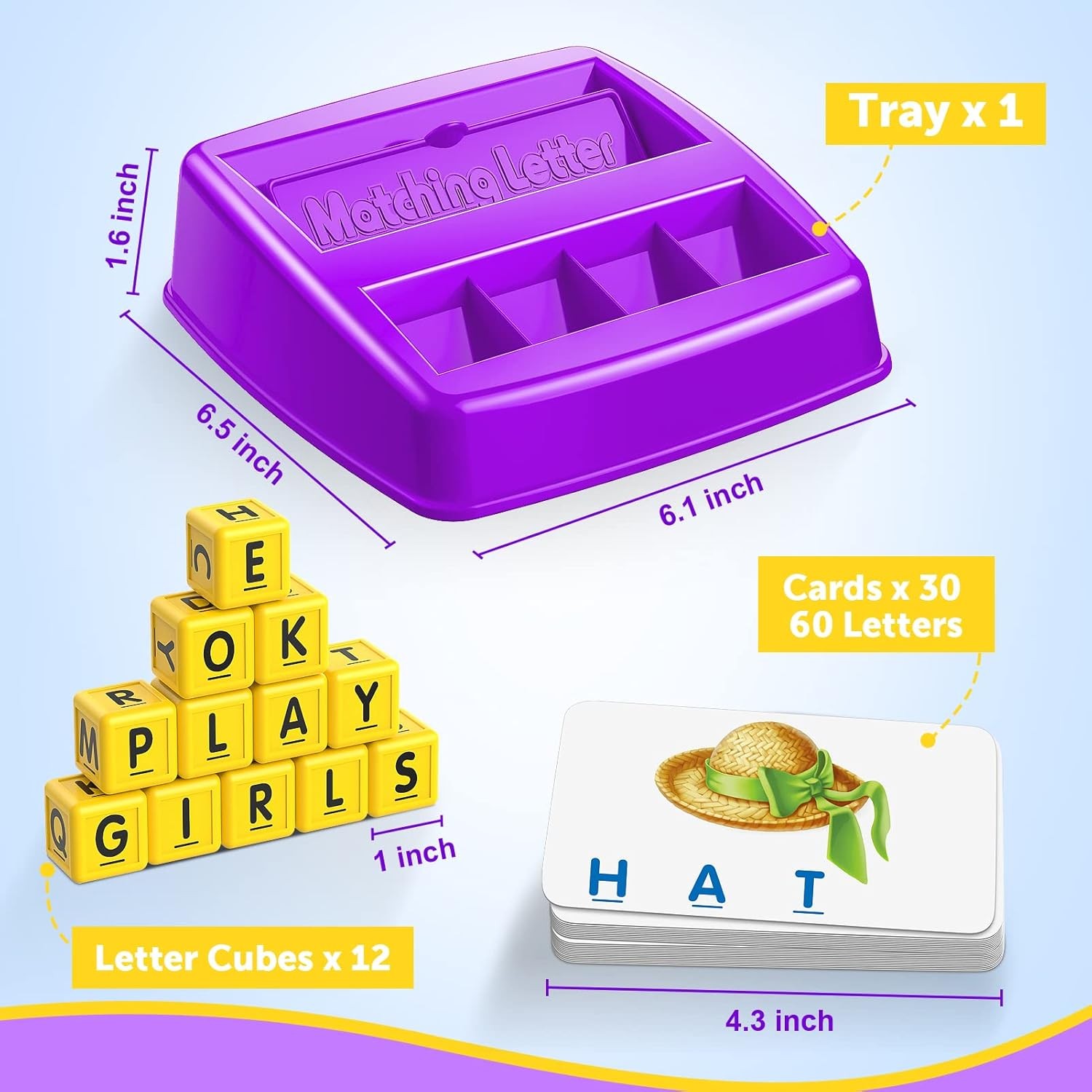 Educational Games for Kids Ages 3-8, Matching Letter Game for Kids Toys for 3-8