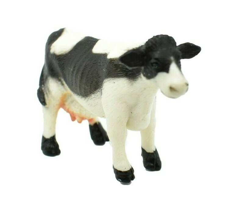 Cow, Holstein Realistic Small Toy Model Plastic Replica Farm Animal, 2.25″ F4261