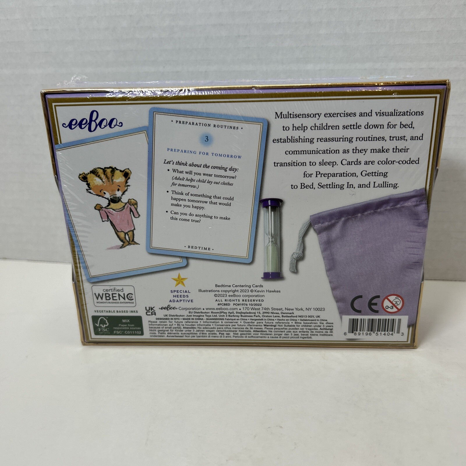 EeBoo Bedtime Centering Cards, Exercises & Visualizations 36 Cards, Bag, Timer