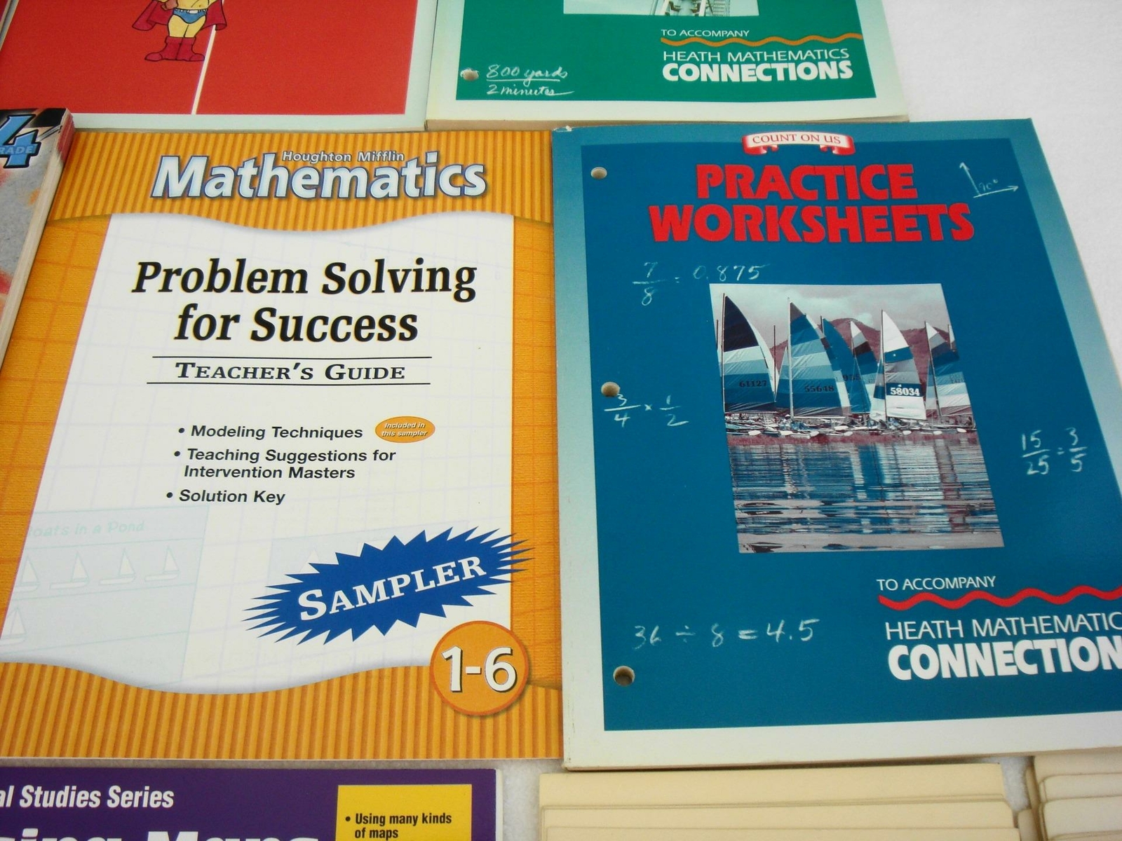 Lot 11 Home School Workbooks Elementary Math Reading Flash Cards Grades 3 4 5 6