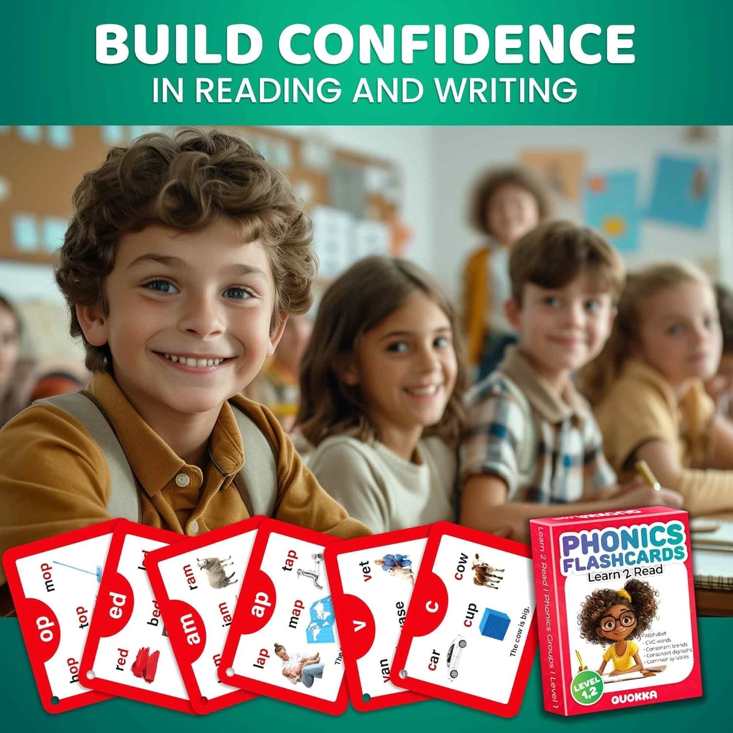High-Quality CVC Flash Cards for Kids – Foster Early Reading Skills (52 Cards)
