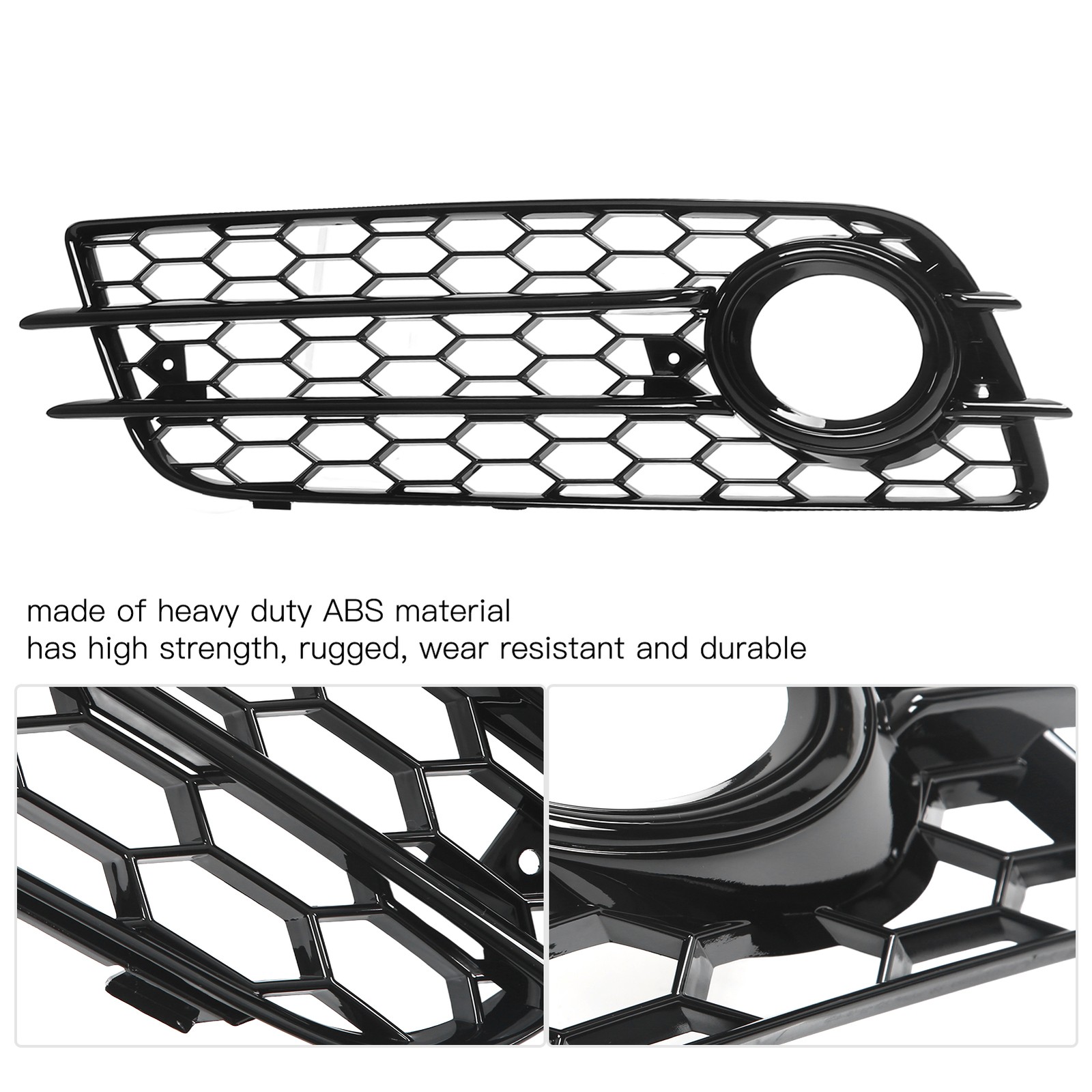 2 Pcs Bumper Fog Light Grille For B8 S4 Models 2008‑2012 OXQC