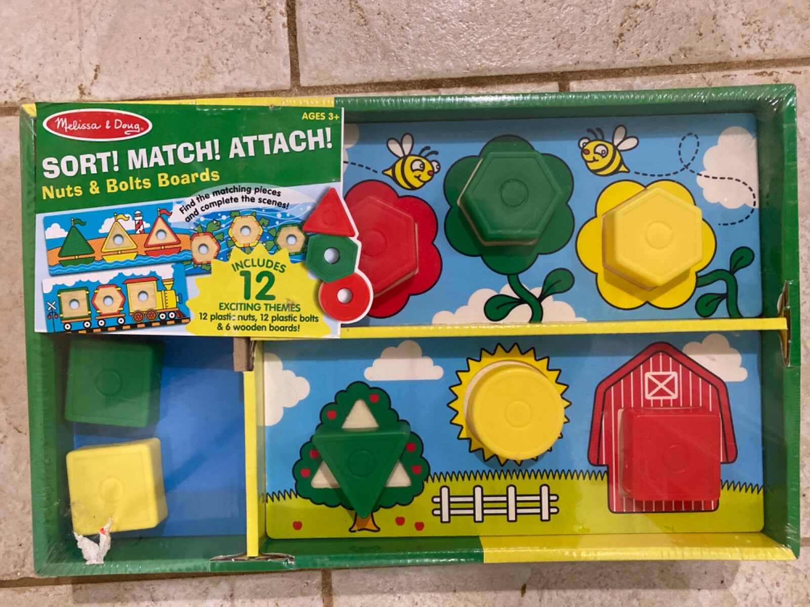 * NEW * Melissa & Doug Sort! Match! Attach! Nuts & Bolts Board
