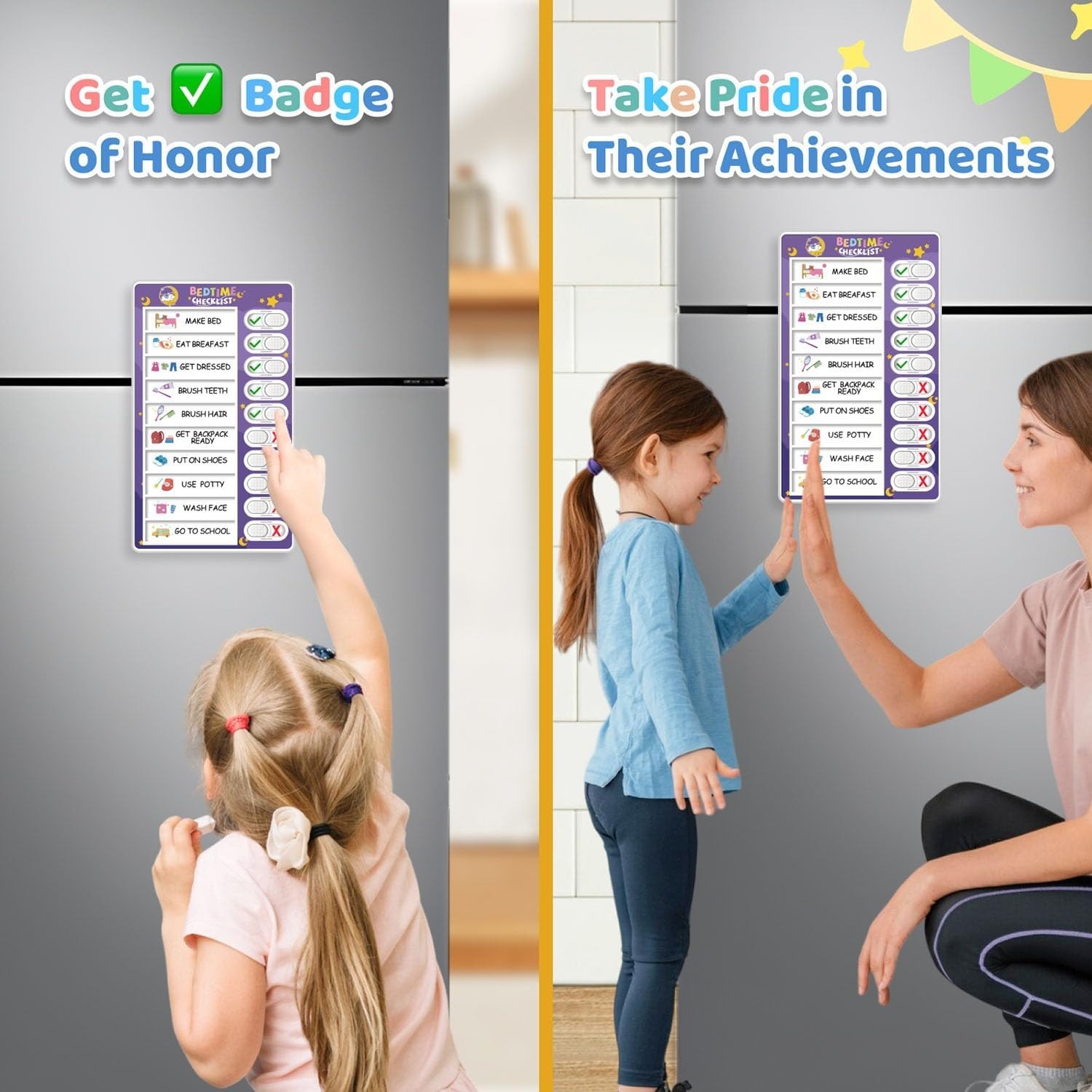 Interactive 2-in-1 Morning & Bedtime Routine Chart for Kids – Magnetic Design