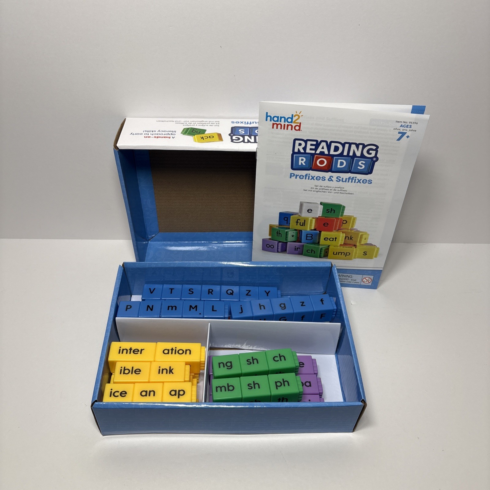 Hand2Mind Reading Rods Prefixes & Suffixes 65 Reading Rods & Activity Guide NEW!
