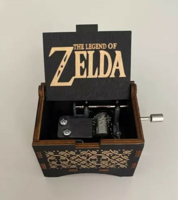 Zelda Vintage Antique Music Box With Crank Melody From The Video Game