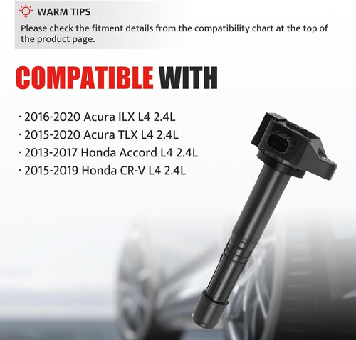 Ignition Coil Pack and Spark Plugs Kit fit for L4 2.4 2.4L 2013 2014 2015…