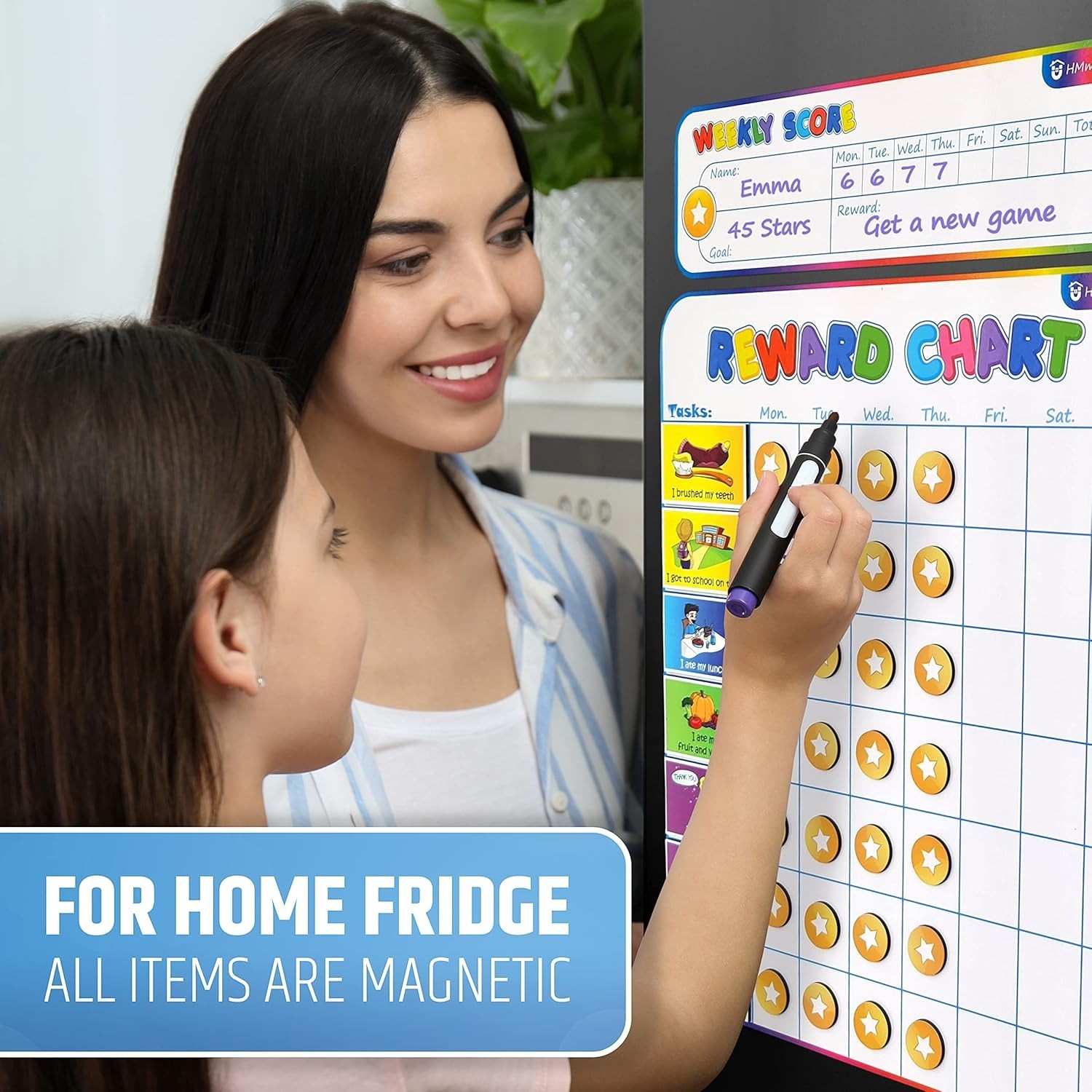 Engaging Magnetic Reward Chart with 127 Stickers – Fun for Parenting Success