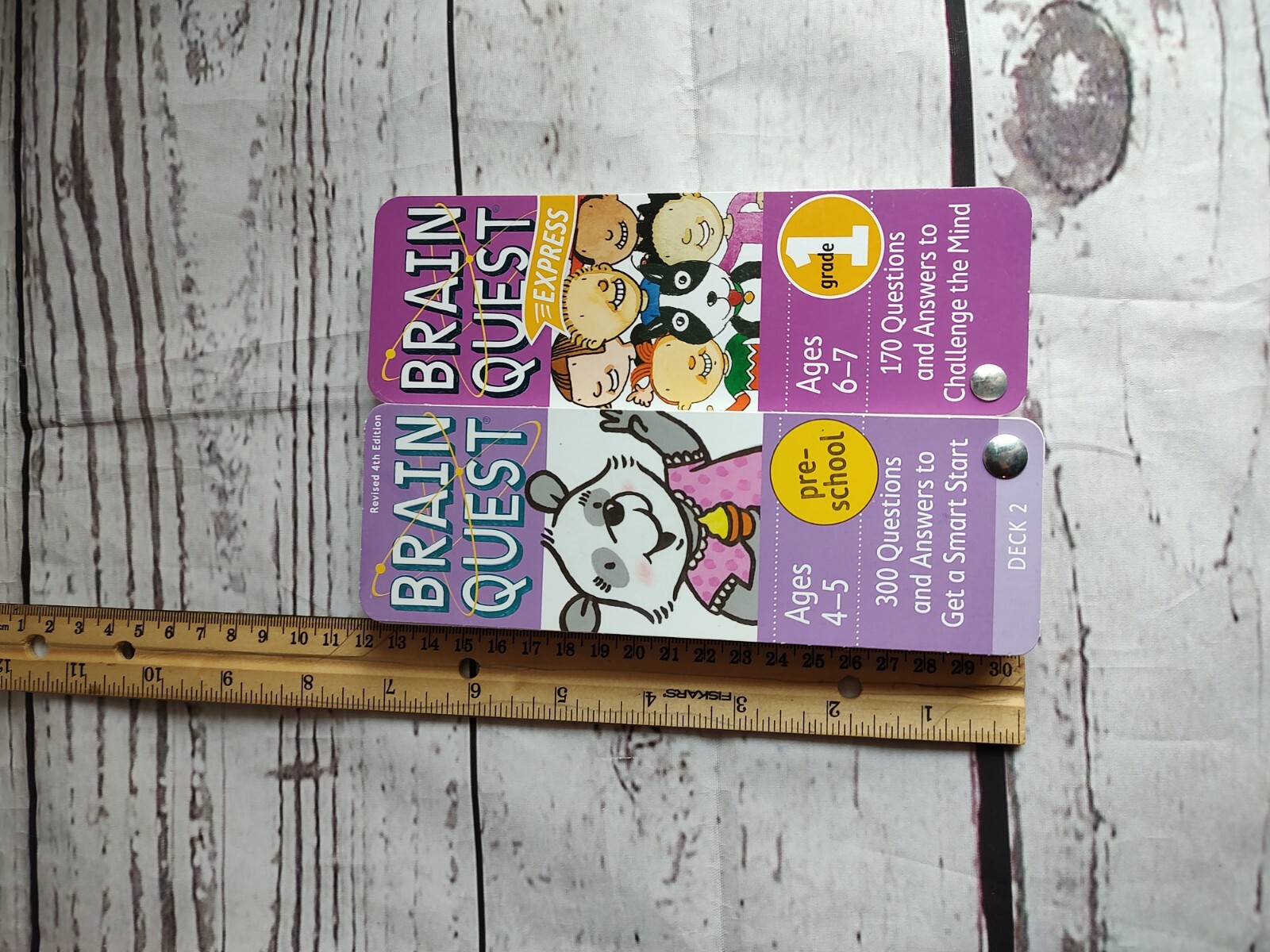 2 Sets Brain Quest Decks Ages 4-5 Preschool 6-7 Grade 1 4th Educational Tools