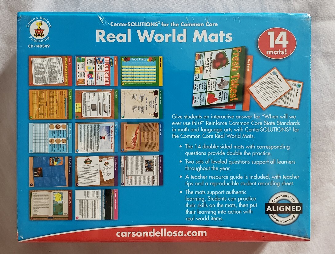 Real World Mats – Grade 5 Math and Language Arts NEW Common Core