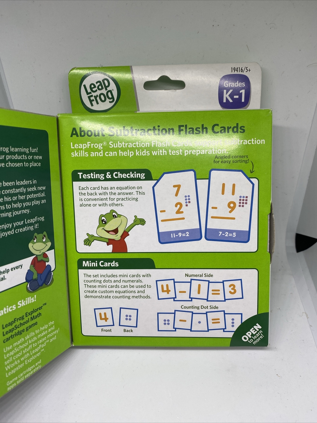 LeapFrog Subtraction Flash Cards 19416 Grades K-1 Leap Frog Pack of 77 NEW
