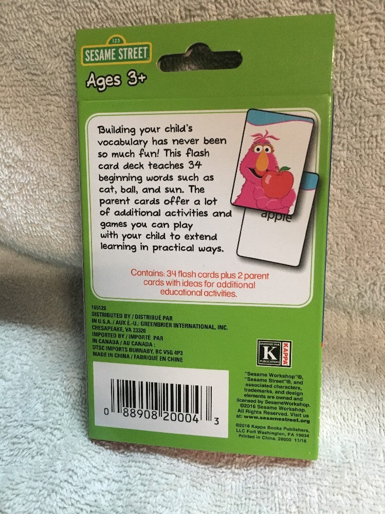 4 Packs Of Sesame Street Flash Cards Numbers Colors ABC’s & First Words