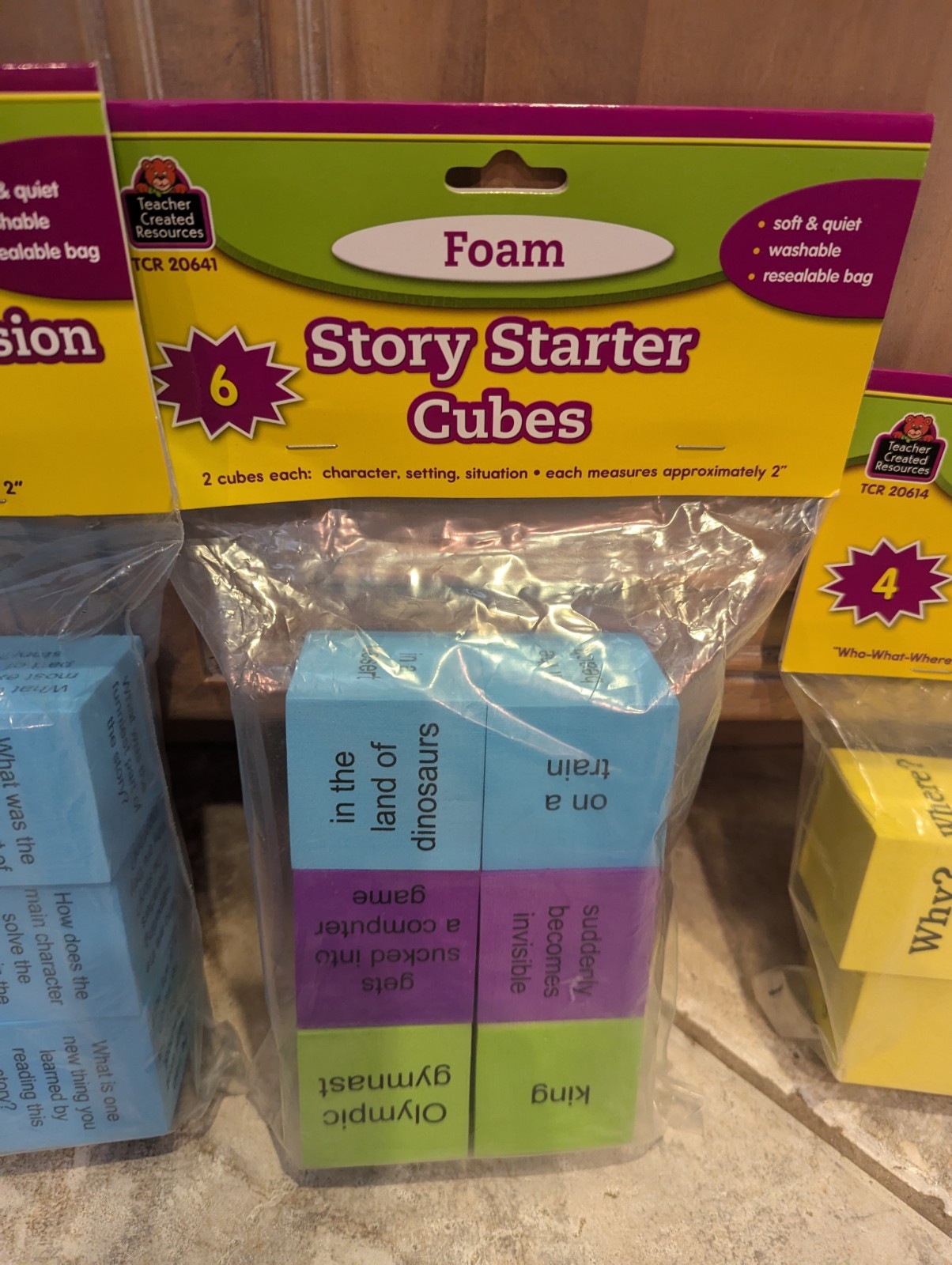 Teacher Created Resources Classroom Reading/Story Starter Foam Cubes 3 pack