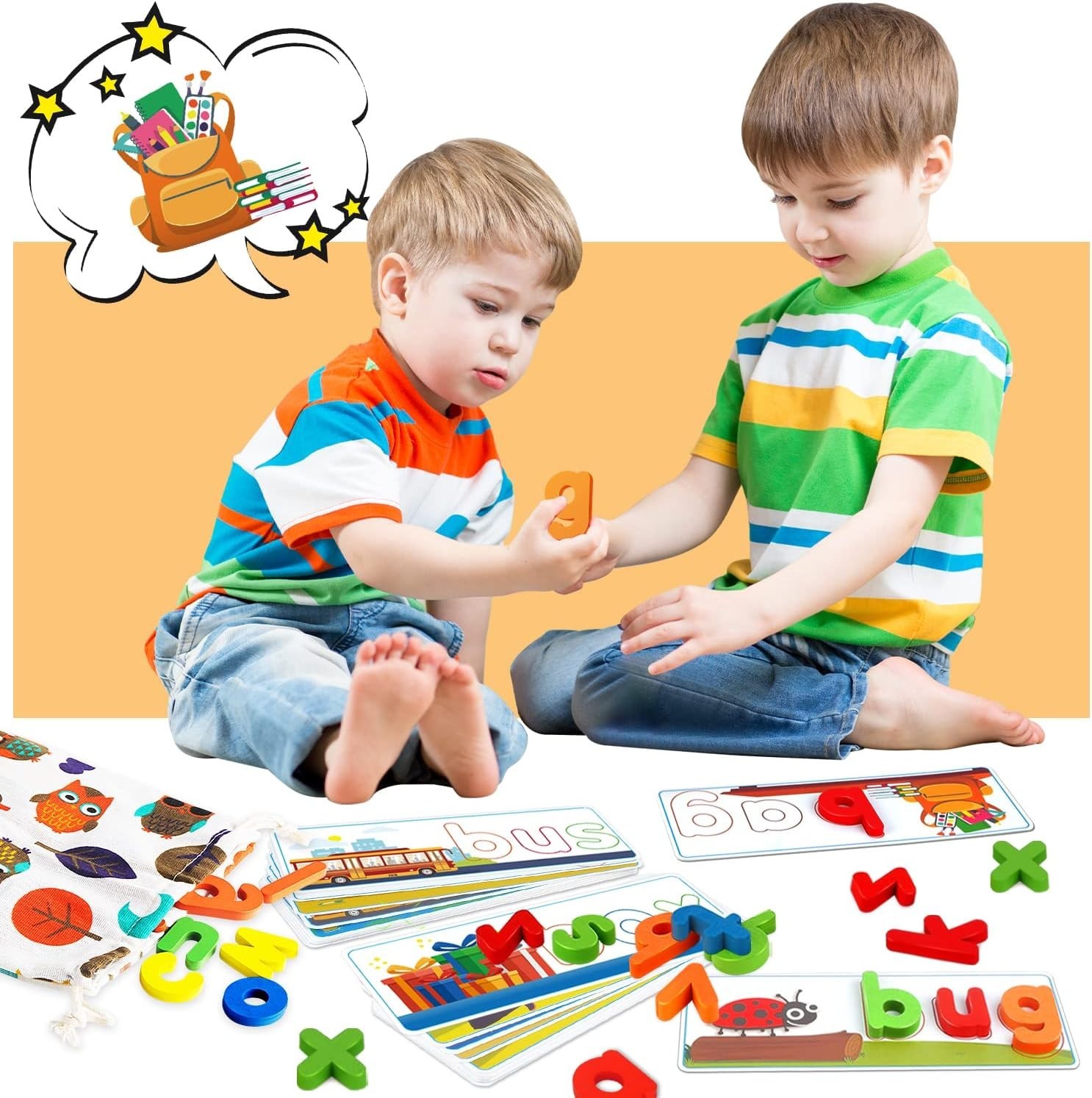 Learning Educational Toys for 2 3 4 5 6 Years Old Boys Girls, See & Spell Mat…