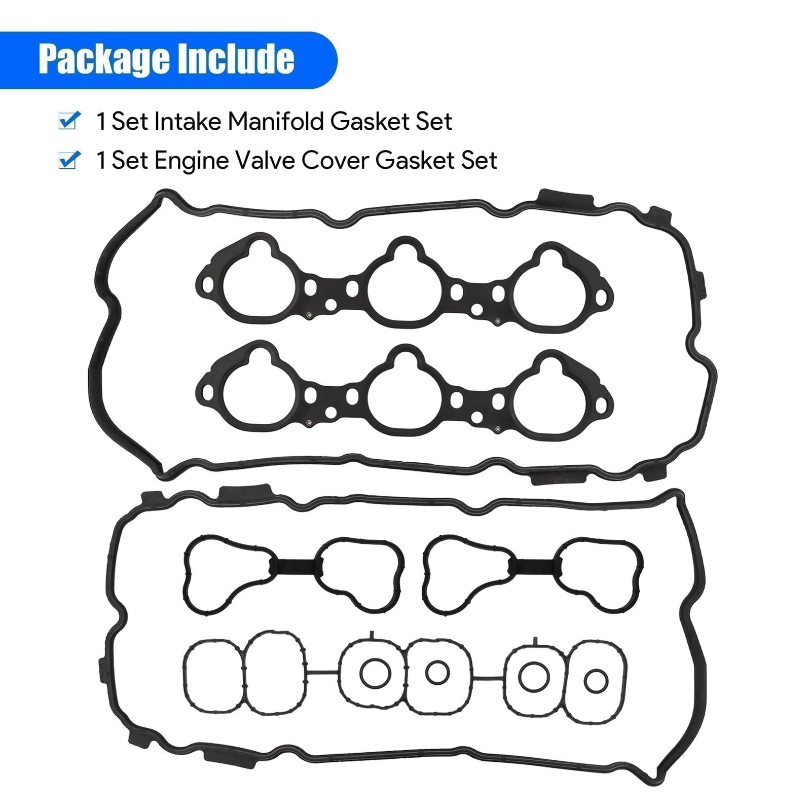 Engine Valve Cover and Intake Engine Manifold Gasket Set Fit for Nissan Infin…