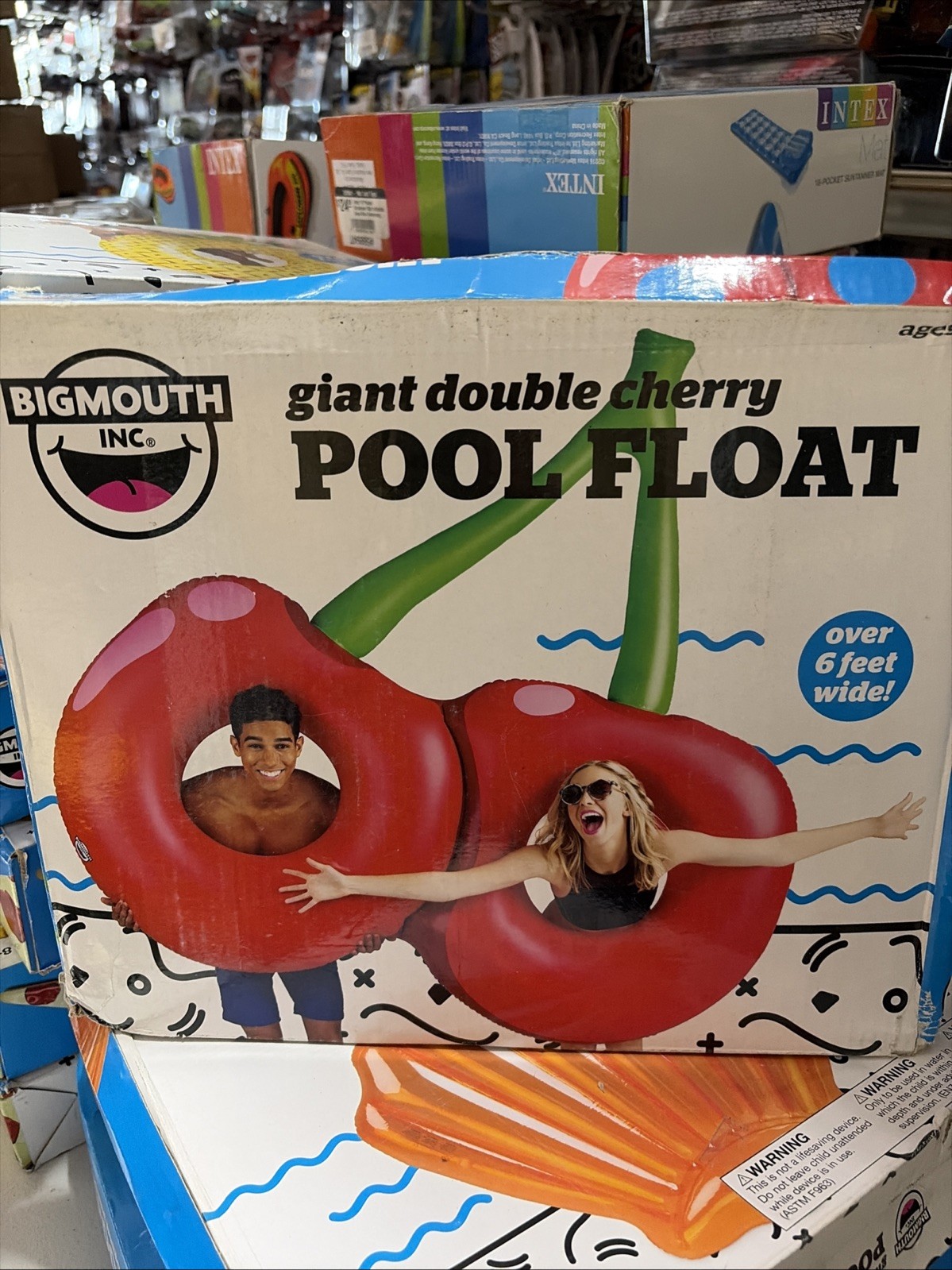 BigMouth Inc. Giant Double Cherry Pool Float, Over 6 Feet Wide, Fun Inflatable