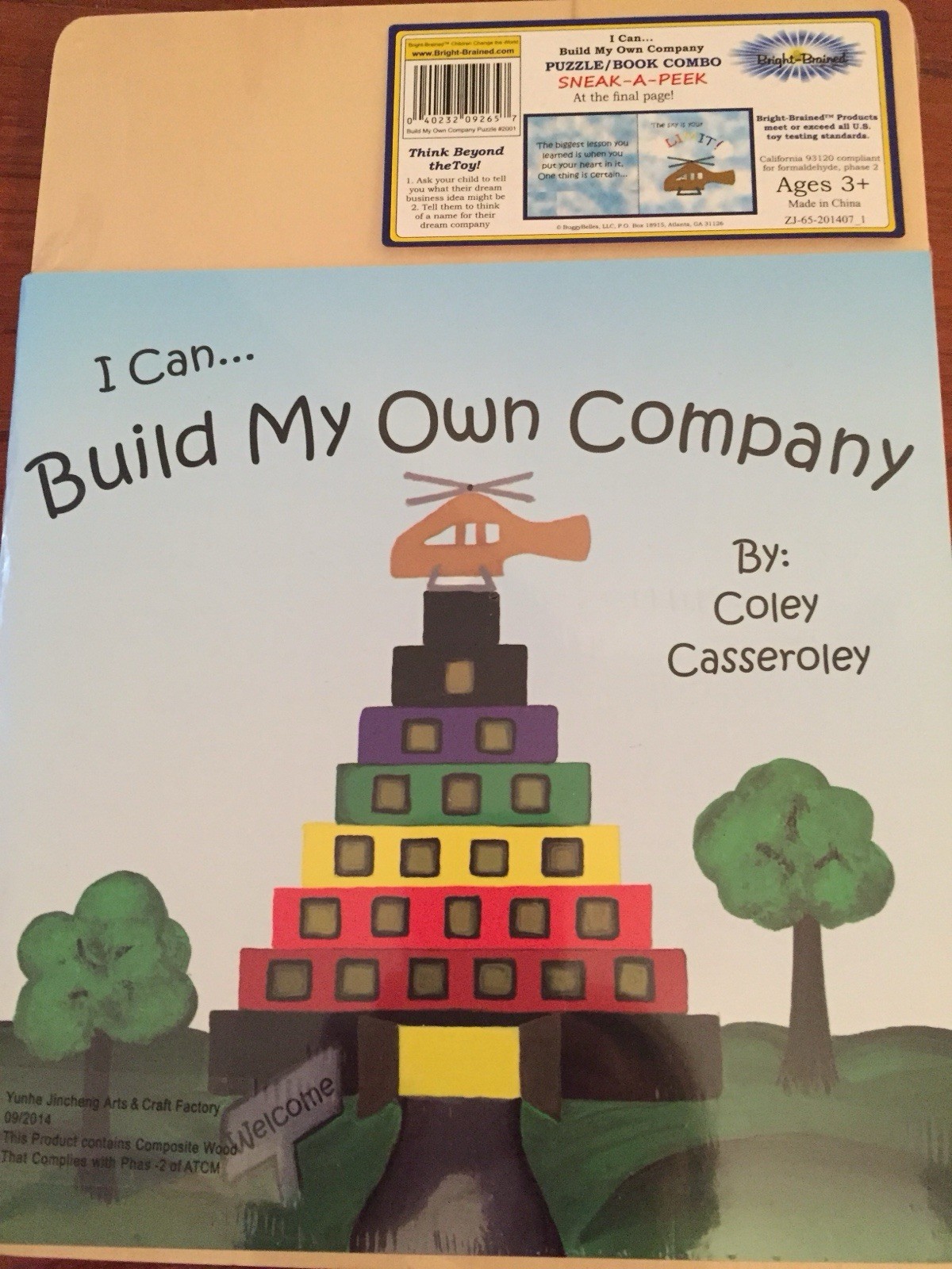 Bright-Brained Little Entrepreneur Puzzle & Book Combo Ages 3+ Business Kids