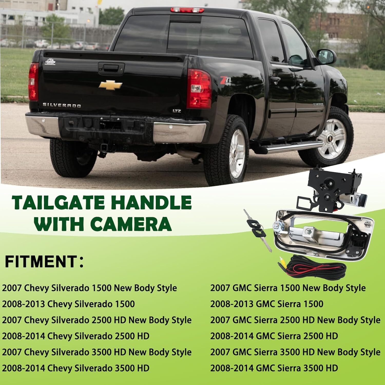 Backup Camera Tailgate Handle Rear View Camera Liftgate Latch Handle with Key
