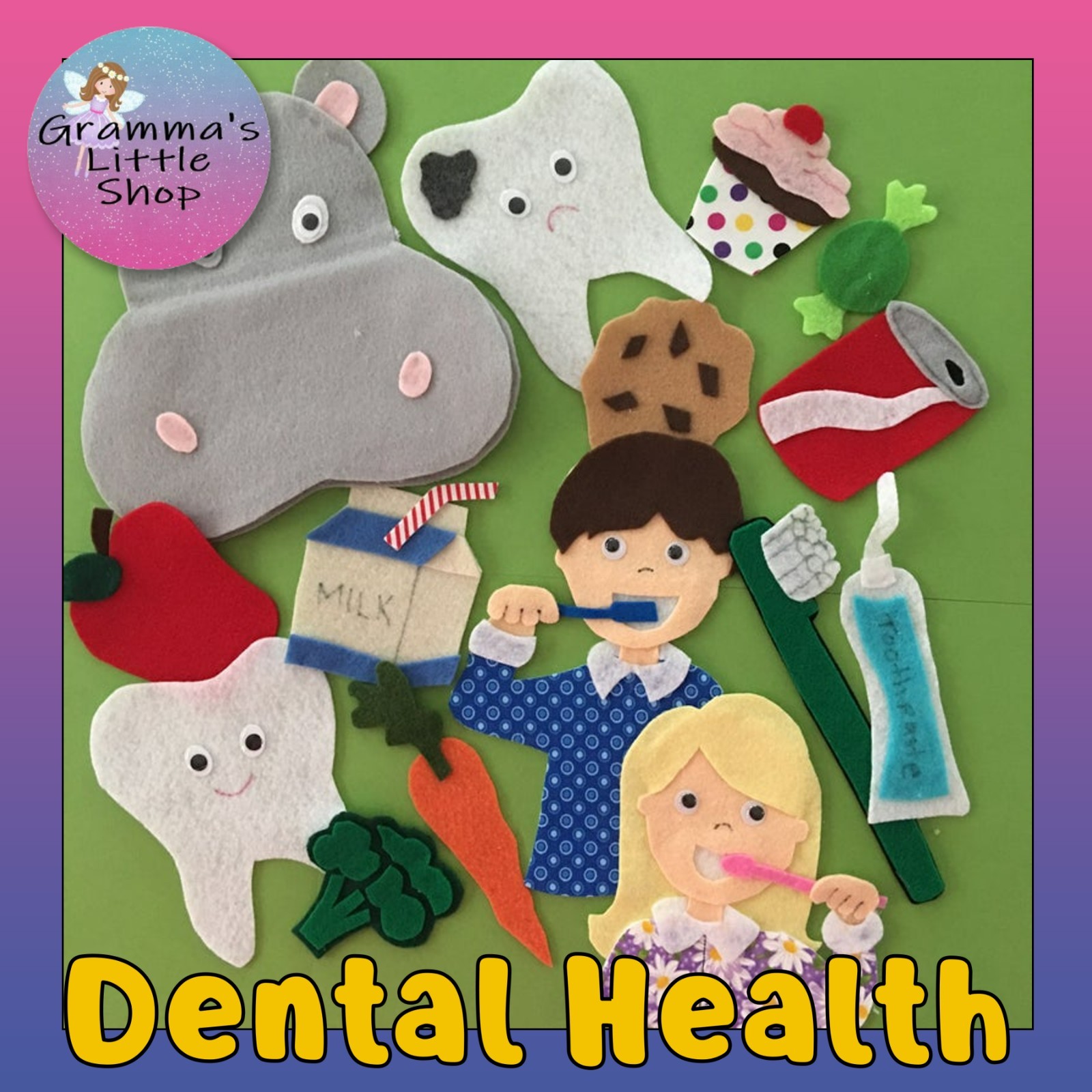 Dental Health Week Felt Story Set for Felt or Flannel Board Play