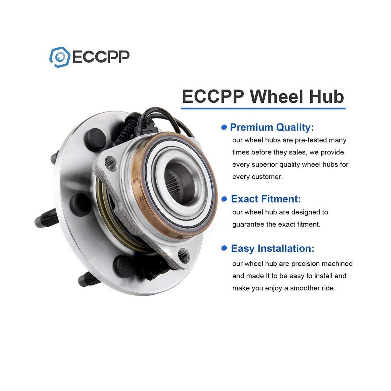 ECCPP Front Wheel Bearing Hub Assembly for 2007-2012 Cadillac Escalade, Chevy…