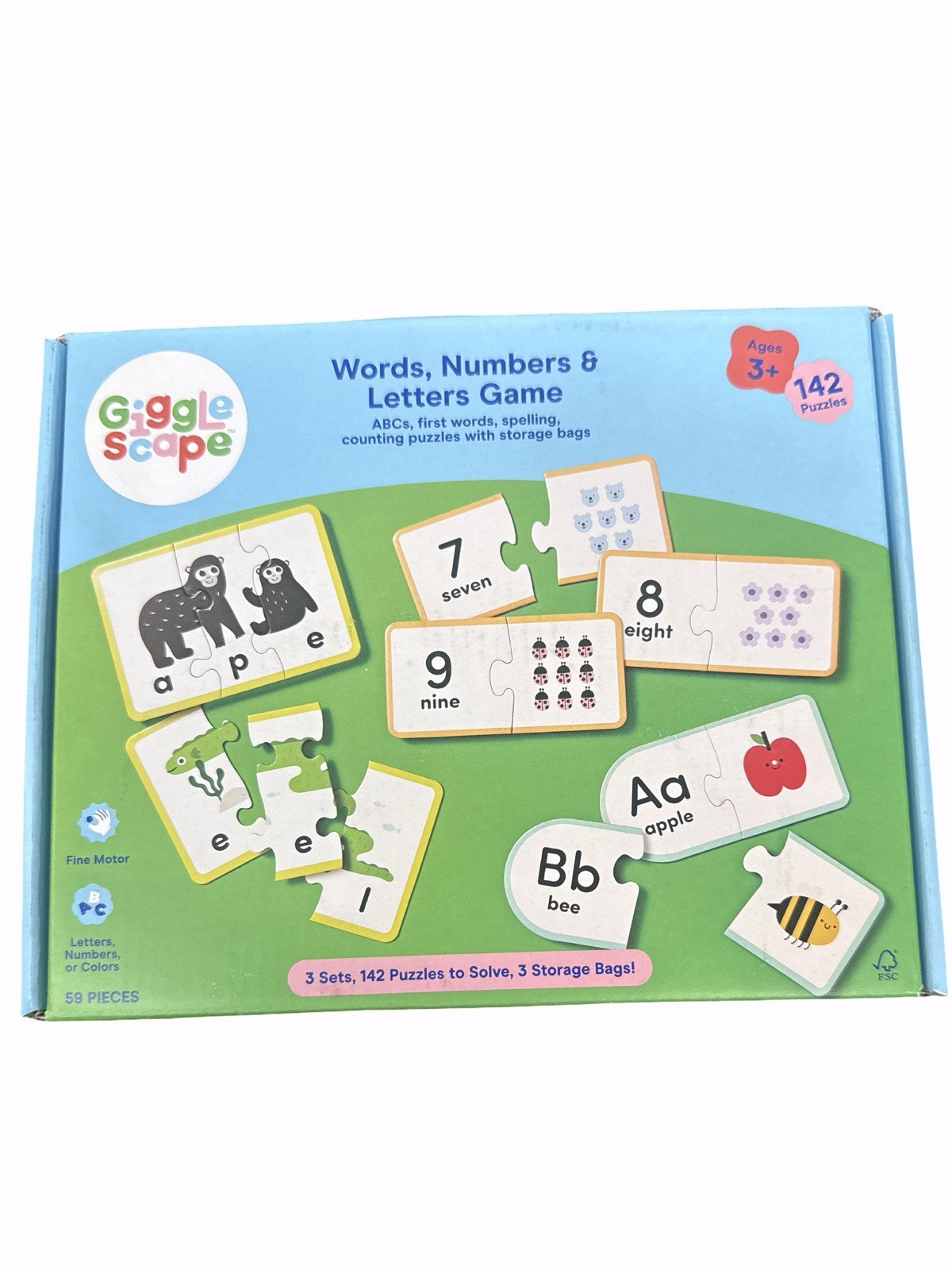Gigglescape Words, Numbers, & Letters Game – Educational Toddler Set New In Box