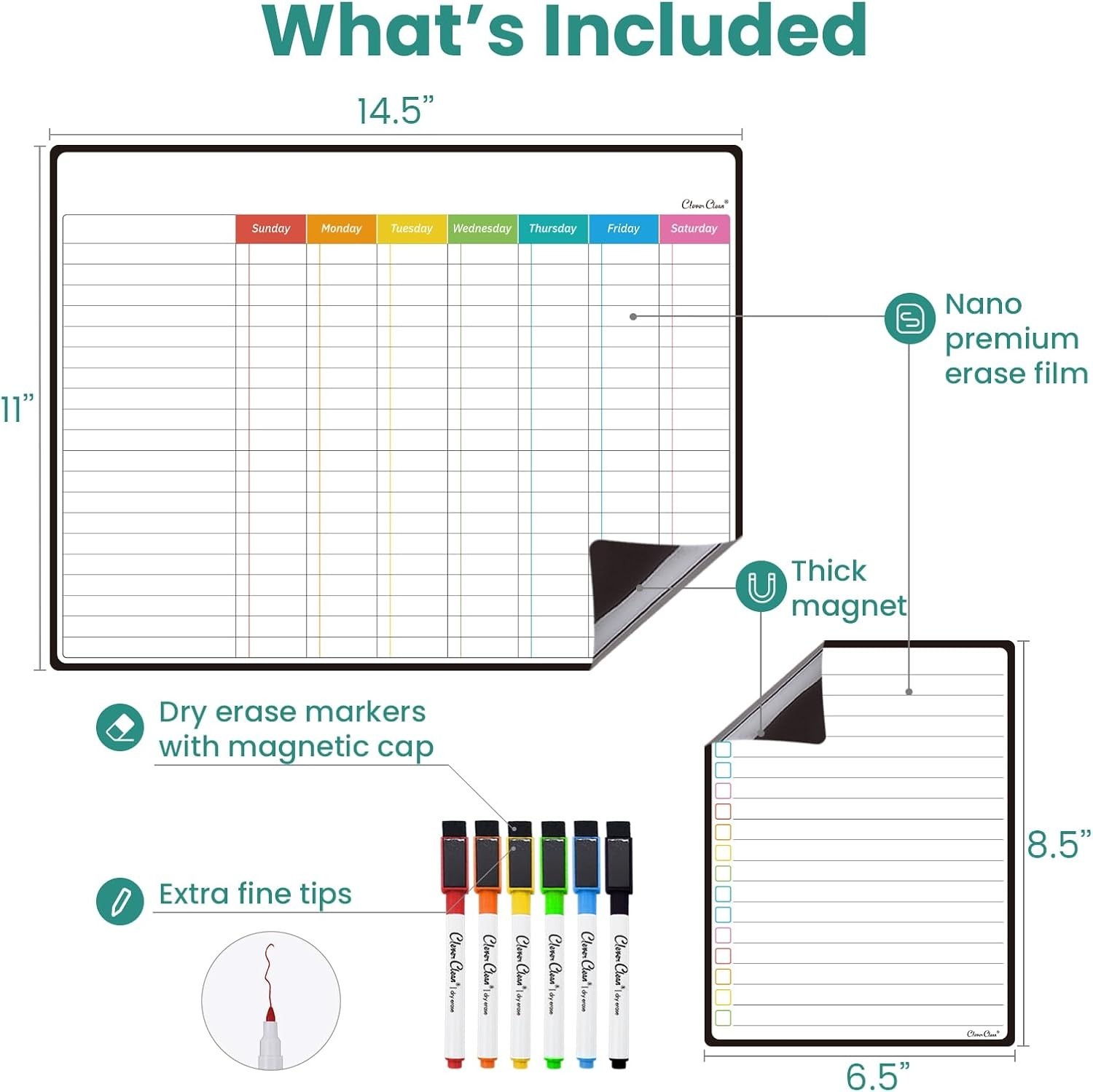 Magnetic Dry Erase Chore Chart – 14.5″x11″ Chore Chart for Kids, Teens and Ad…