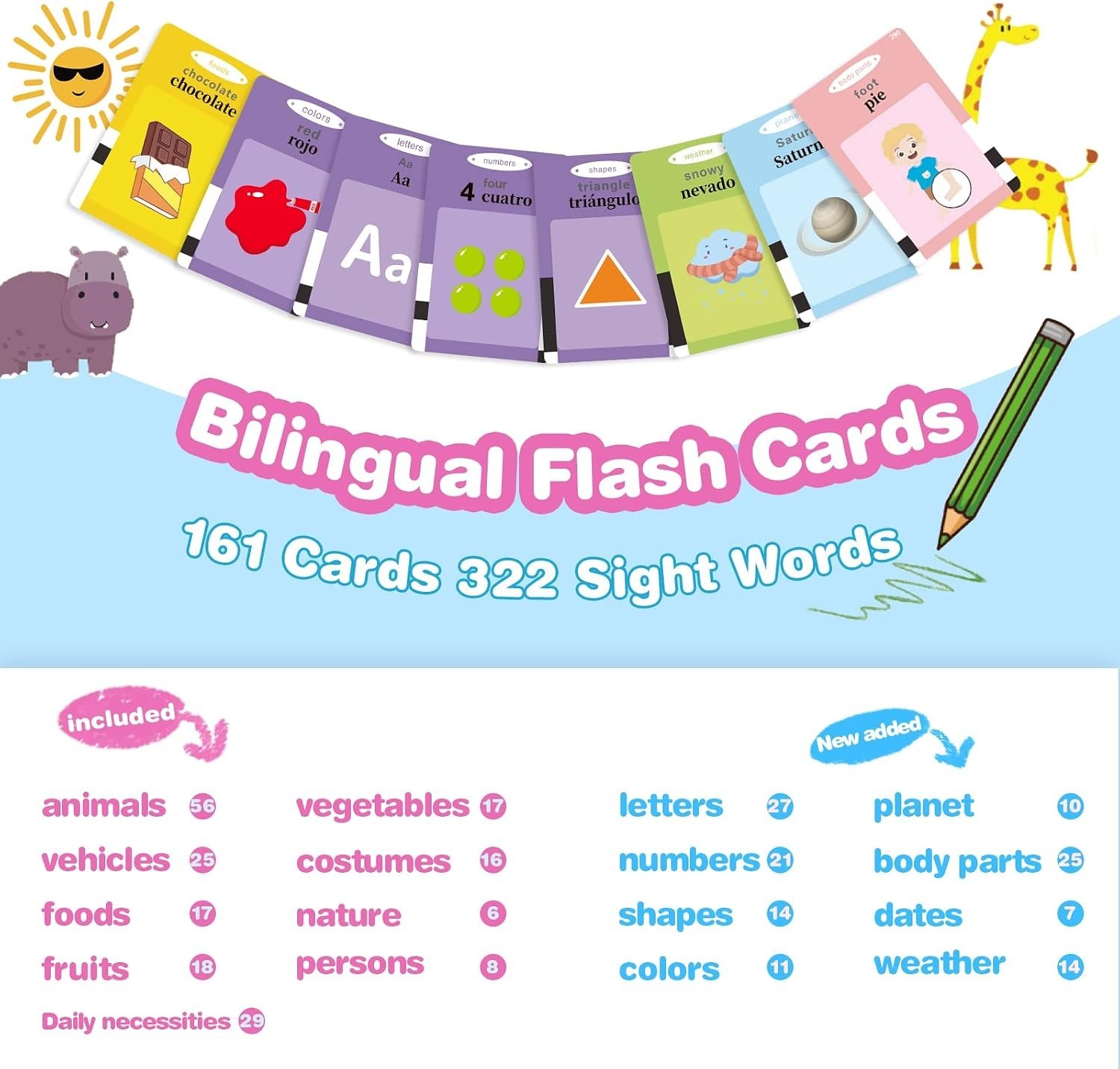 Bilingual Spanish & English Flash Cards – Interactive Learning Fun for Ages 2-8