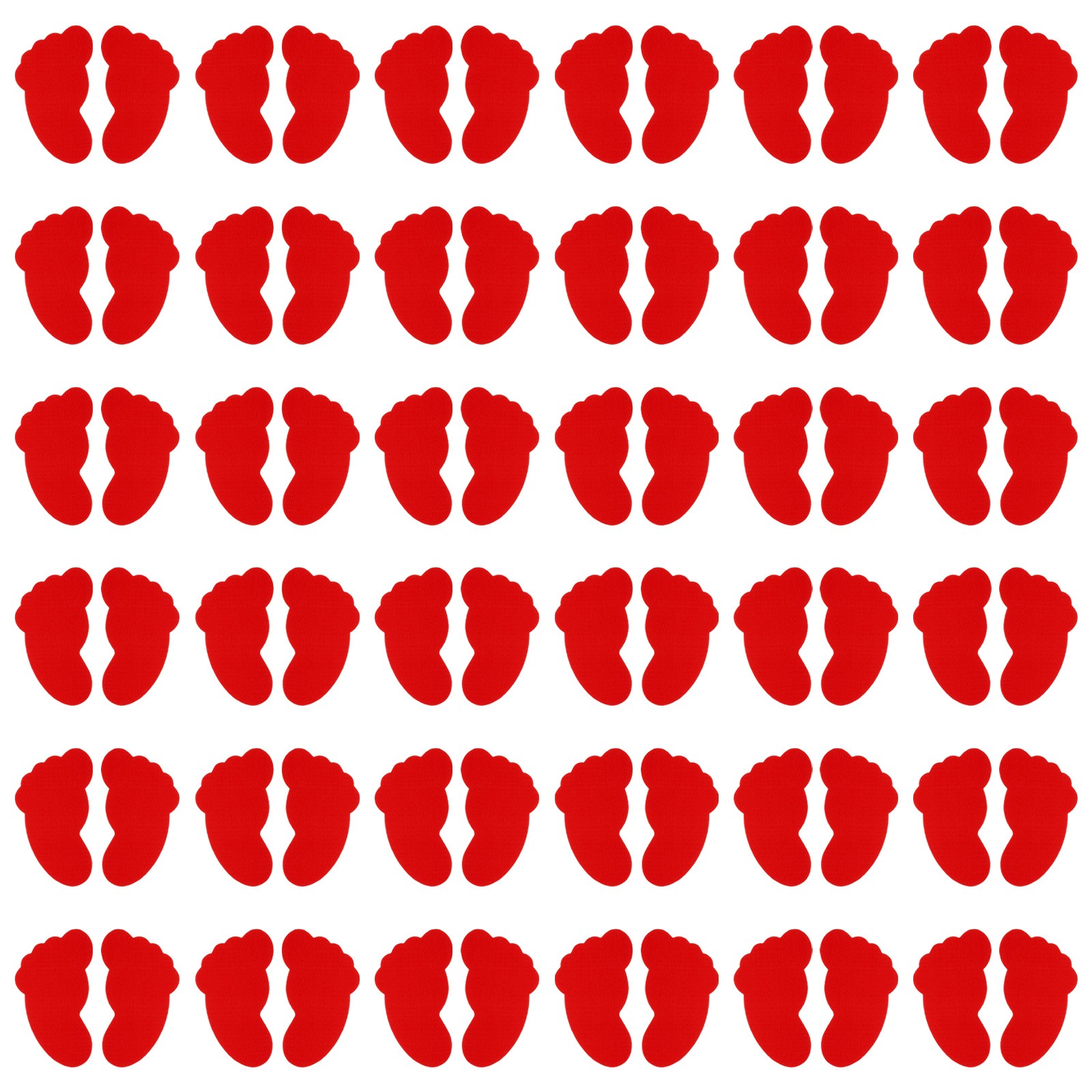 40 Pairs Foot Shaped Carpet Markers, Nylon Floor Spots Markers, Red