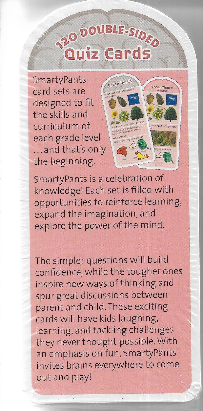 120 SmartyPants Double-sided Kindergarten Quiz And Game Cards Set
