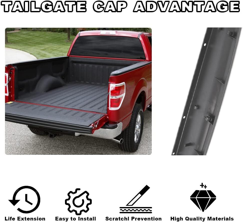 04-08 Ford F150 (06-08 Lincoln Mark LT) Textured Tailgate Molding Cap Rear Cover