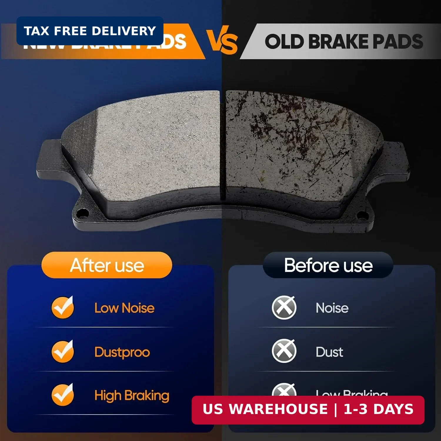 Front Brake Pads, ECCPP 4pcs Ceramic Brake Pads Kits for 2011-2015 for Chevrolet