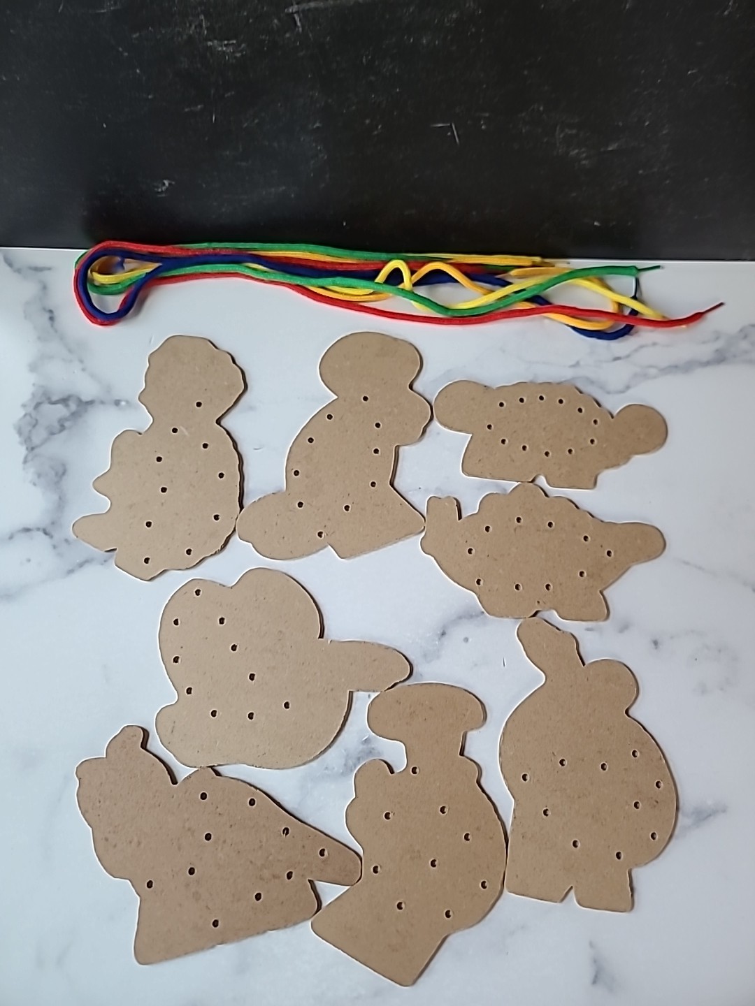 Toddler Dinosaur Lacing Cards