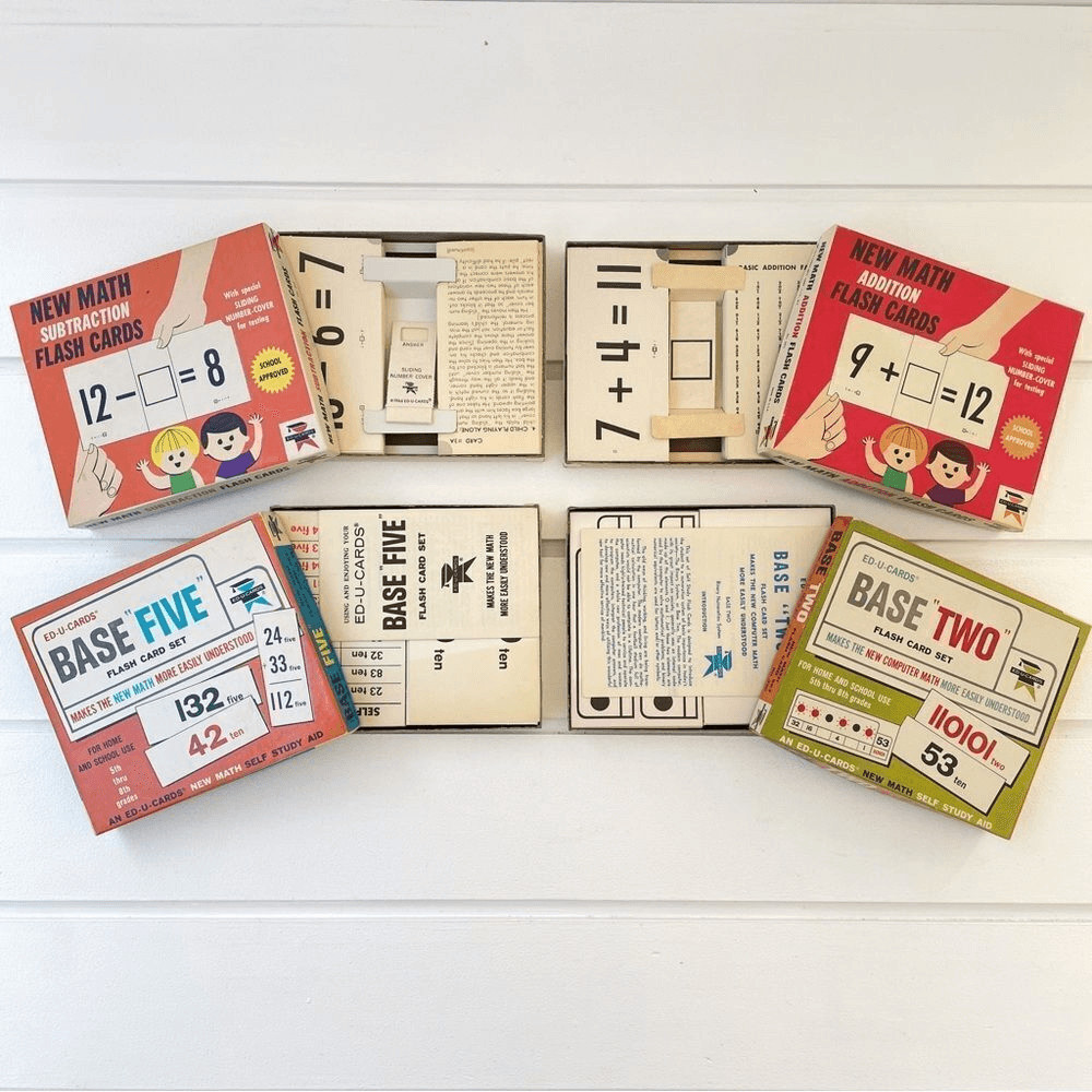 Vintage Math Ed-U-Cards Card Games Addition Subtraction Flash Cards Never Used