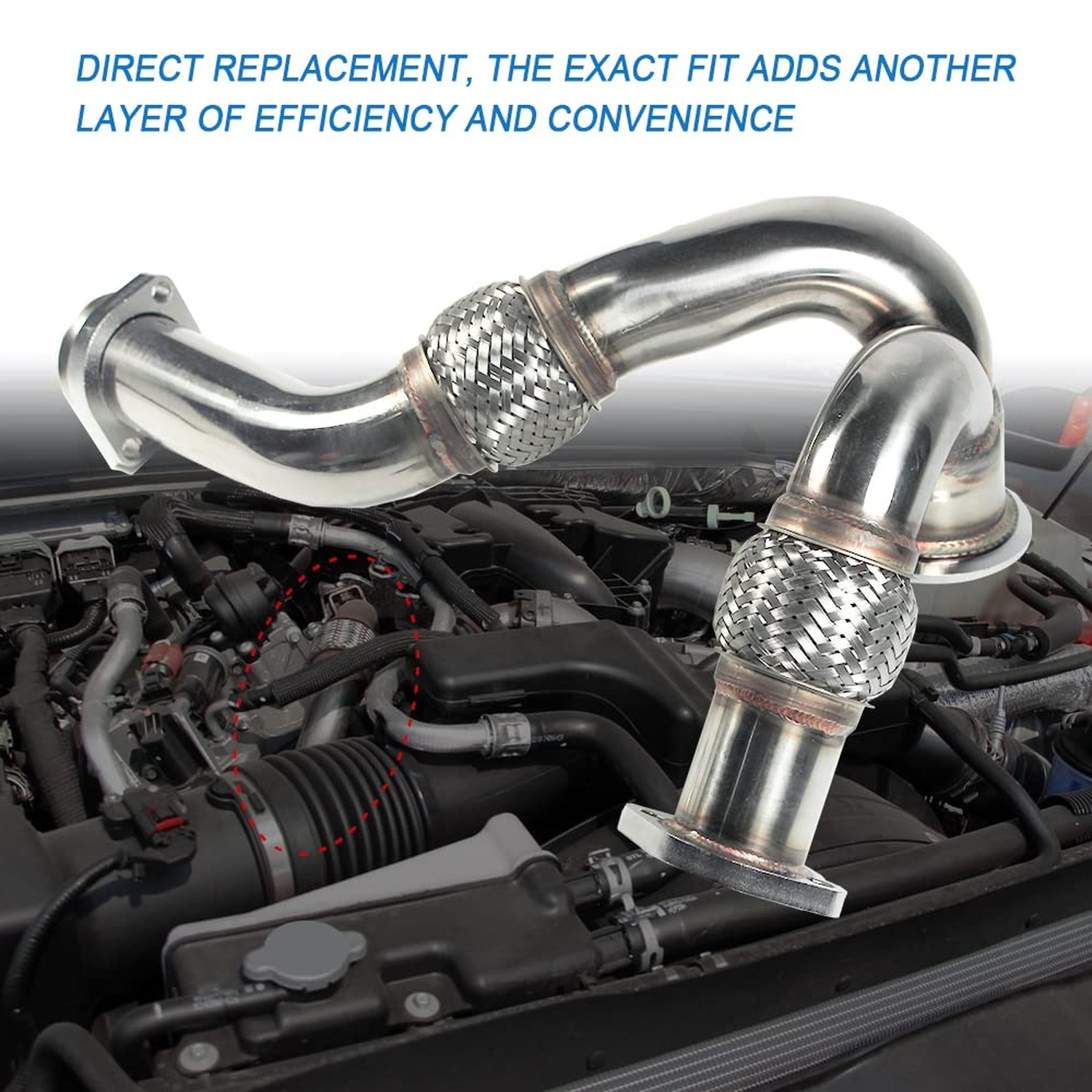 JDMSPEED New Turbocharger Y-Pipe Up Pipe Kit With Gasket Replacement For Ford…